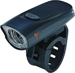 Prophete Bicycle Light, LED Battery Headlight, 30/15 Lux Osram LED, Li-Ion with USB Rechargeable, Side Lighting, Colour: Black