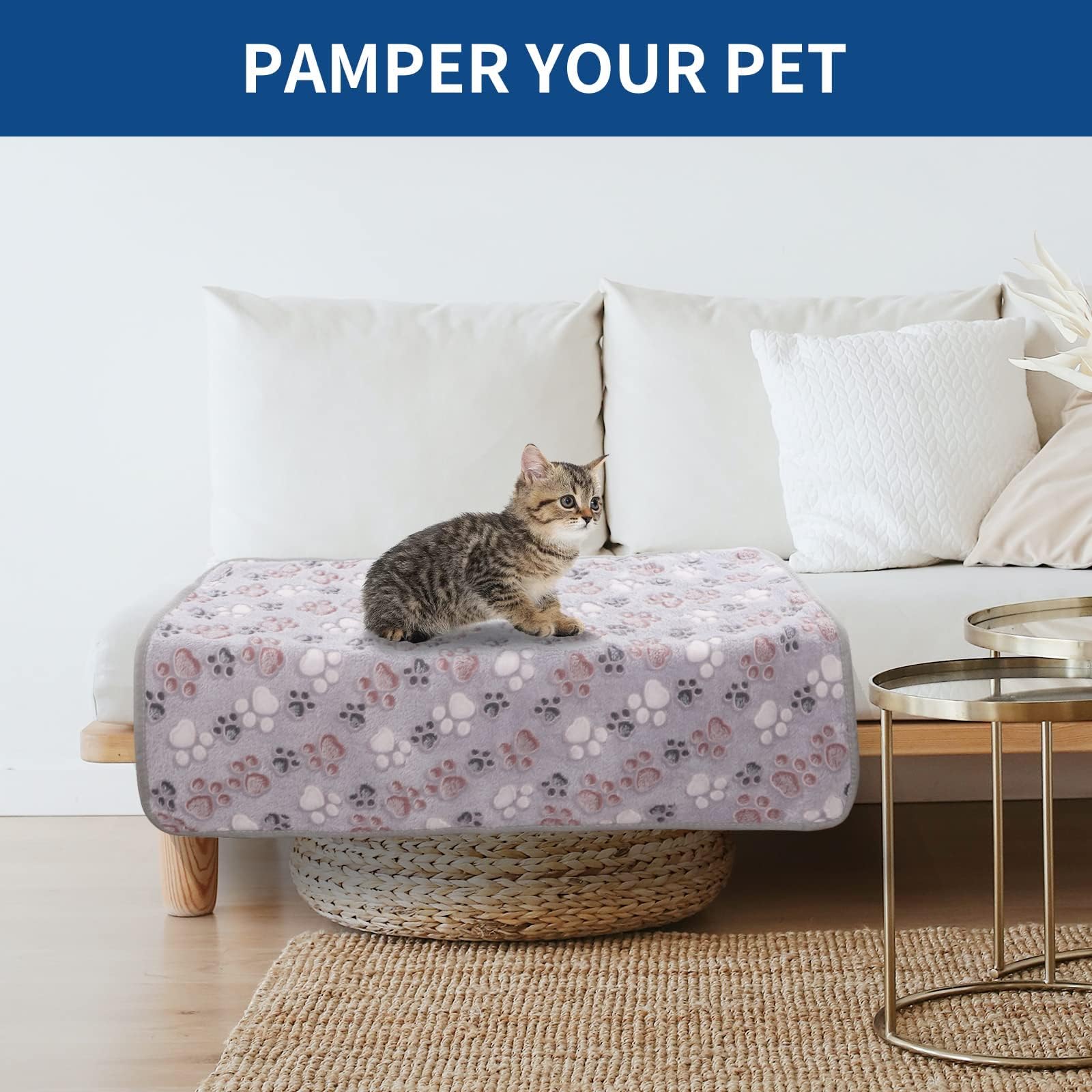 BVAGSS 6 Pezzi Piccola Coperta per Cane, Lavabile Soffice Morbida e Calda Flanella Copertine per Cani/Gatto di piccola e media taglia per dormire XH075 (104 x 76 cm, Multicolore)