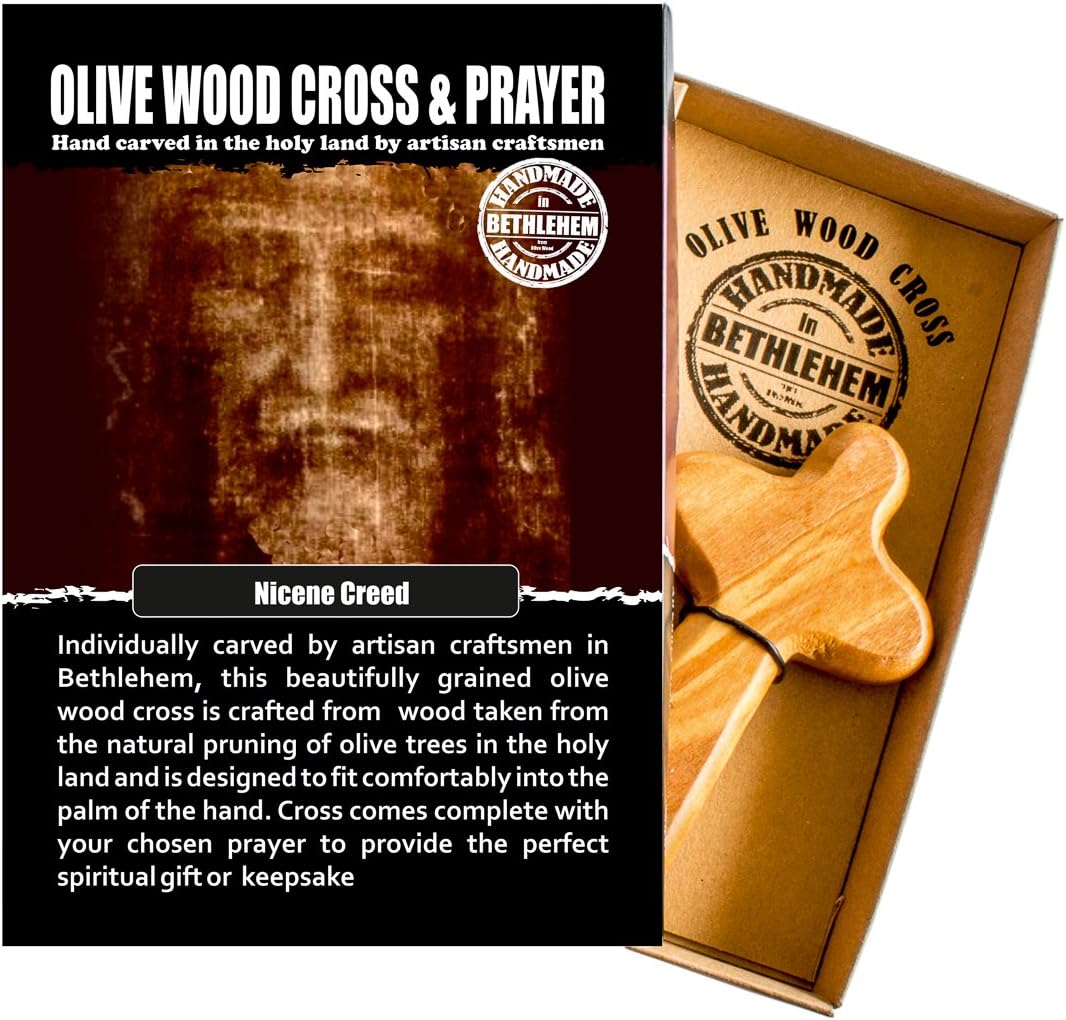 Prayer Box Library Nicene Creed Carved Olive Wood Cross Christian Hand Made In Bethlehem A Beautiful Religious Gift Or Keepsake