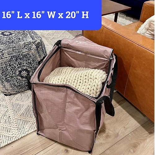 Miniatura 9 de DURASACK Bolsa de almacenamiento resistente con cremallera superior de 22 galones, bolsa de mudanza de polipropileno tejido resistente, diseño