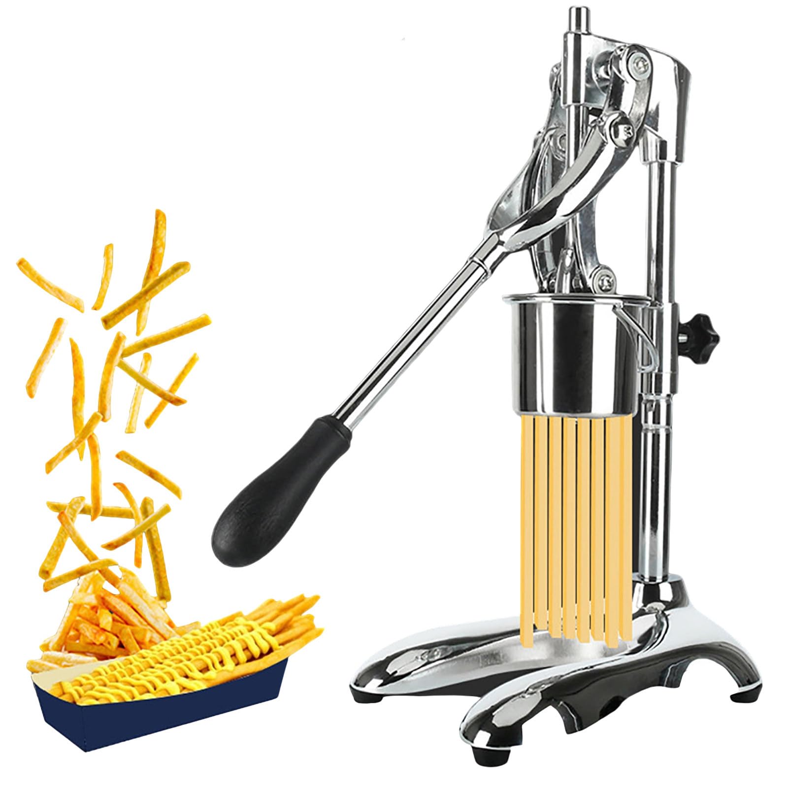 Aioneer Stainless Steel French Fry Maker,12Hole Potato Squeezer For Perfect Crispy Chips Commercial Grade Extruder For Home Restaurant Use