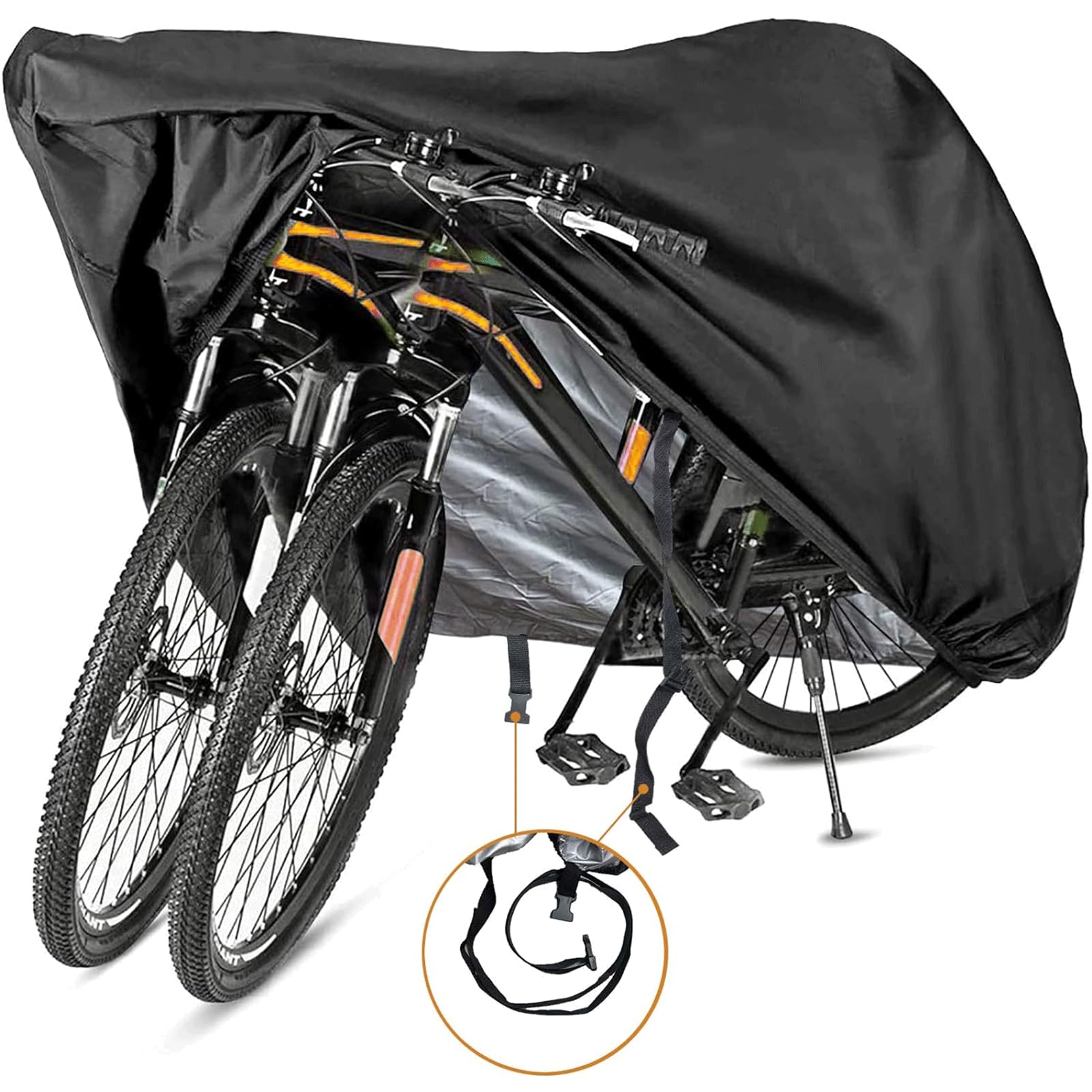 EASYBUYTECH Bike Cover for 1 or 2 Bikes - Outdoor Waterproof Bicycle Covers - 210D Ripstop Material Offers Constant Protection for All Types of Bicycles All Through The 4 Seasons