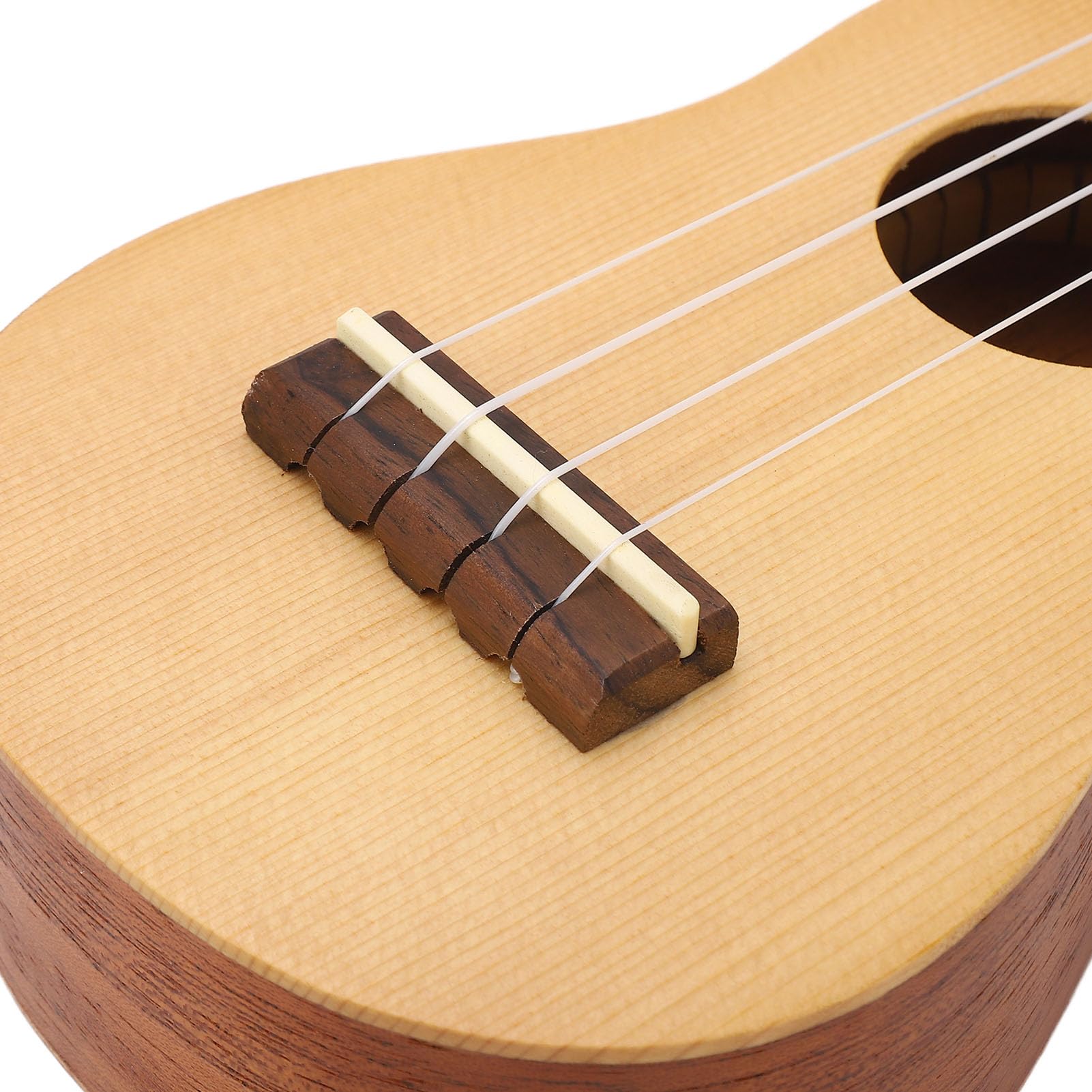 Ukulele in Legno di Abete Rosso da 16 Pollici, Ukulele da Concerto a 4 Corde con Suono Piacevole, Mini Strumento a Corde per Principianti e Professionisti