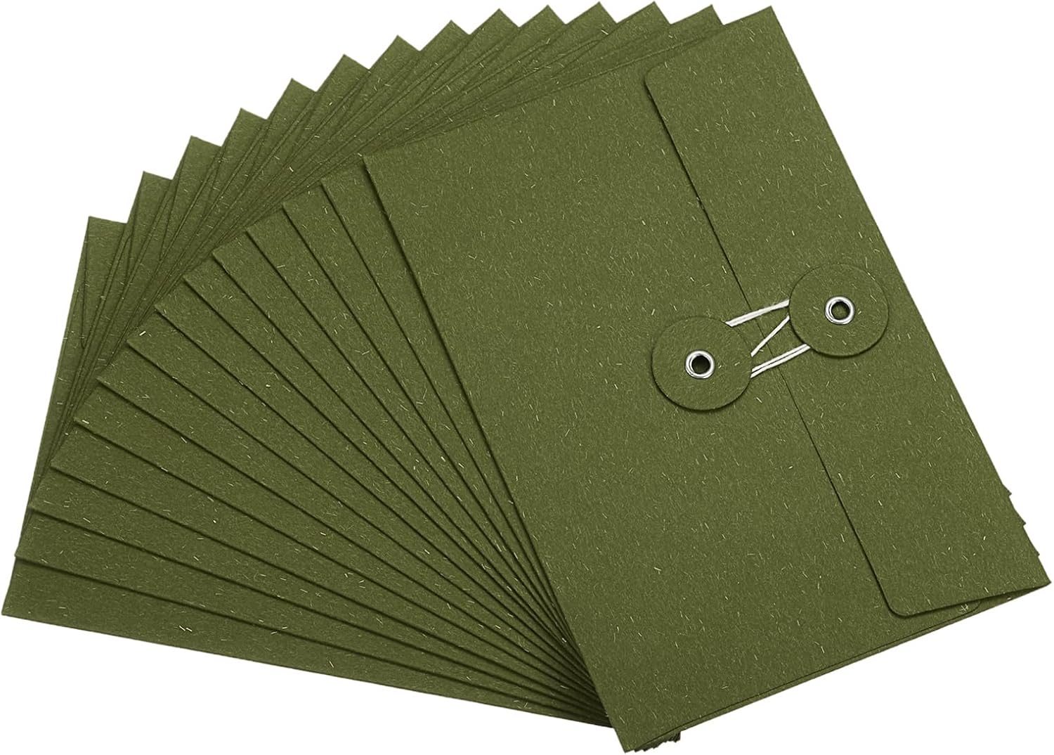 PATIKIL 4.5x6.7" Gift Card Envelopes with String Tie Closure, 15 Pcs Christmas Card Holders Greeting Business Card Envelope for Thanksgiving Day Halloween Birthdays Weddings, Green