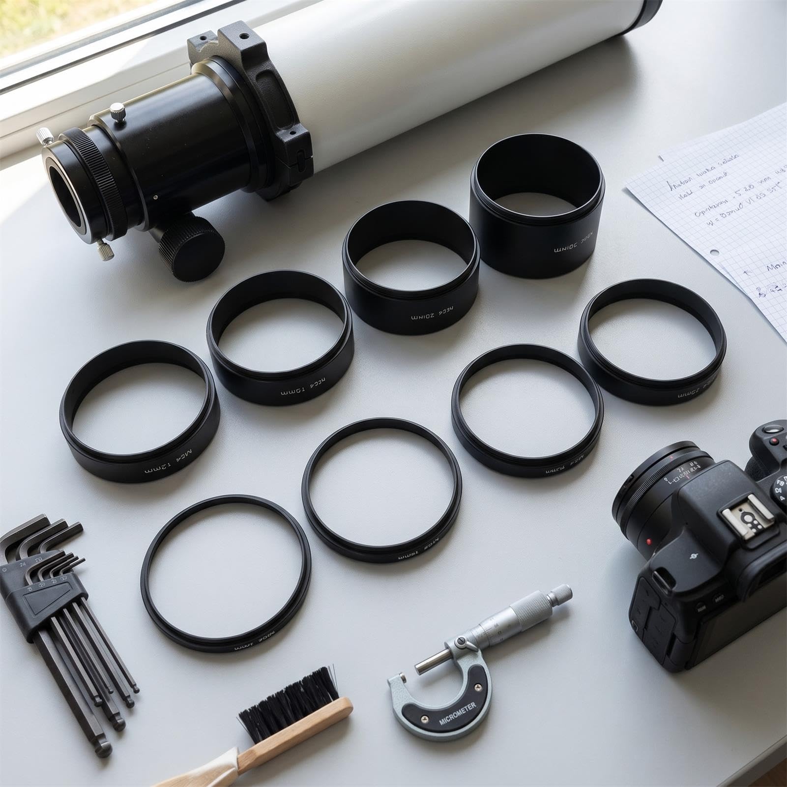 PUSOKEI M54x0.75 Tubo di estensione Set 3-30mm, Anelli distanziatori