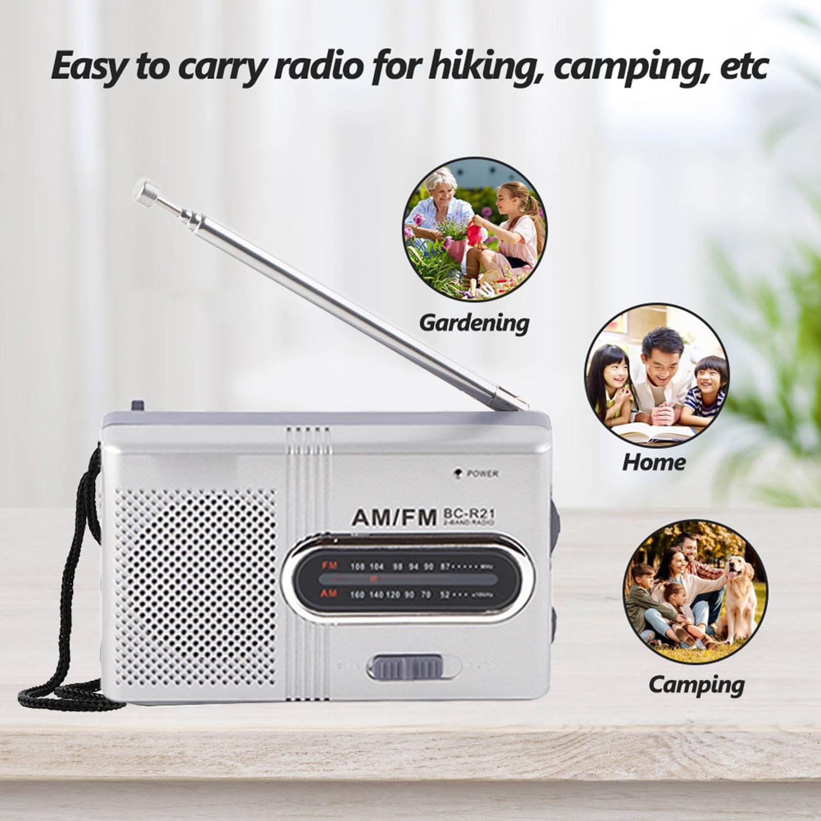 FLEXMAN Portable AM FM Miniature Radio, Universal Stereo Receiver, Built in Speaker, Music Player with Telescopic Antenna, Standard Earphones Jacks