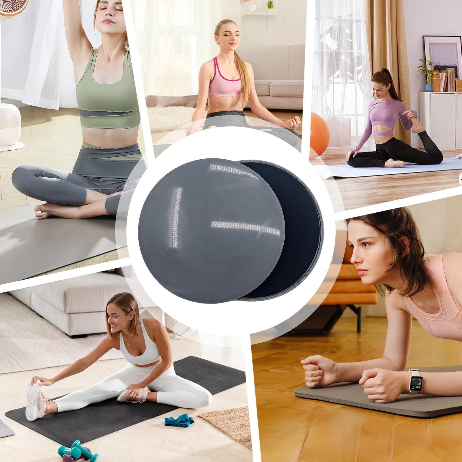 Allenamento Sliders Disc – Piastre da allenamento a nucleo laterale | Superficie antistatica con base liscia | Attrezzatura per la casa per rafforzare | Ideale per esercizi di yoga e treni sul