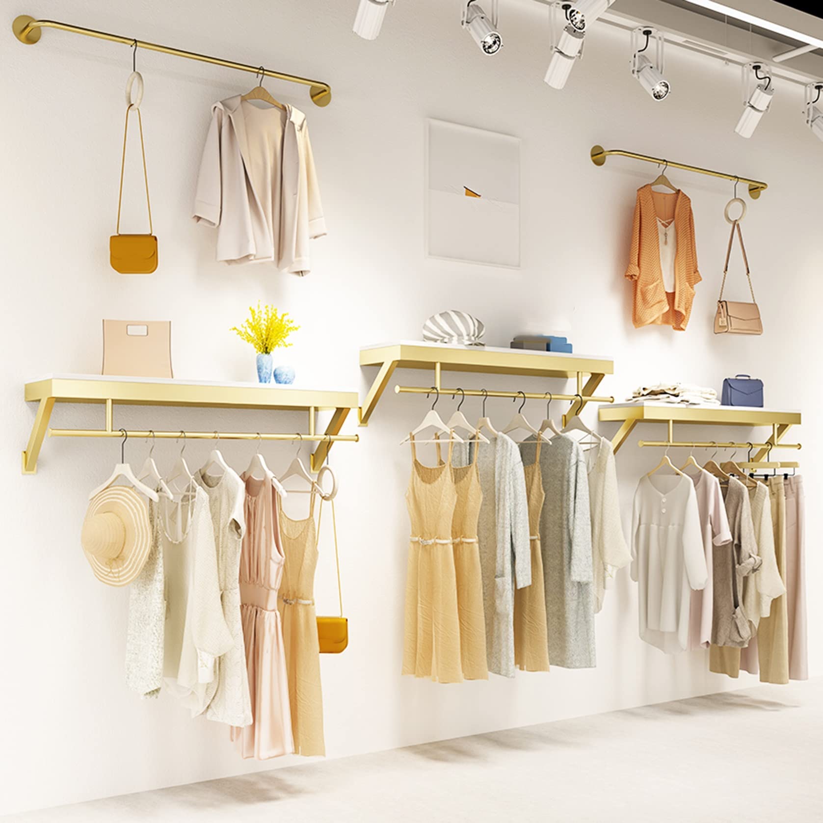 Amazon | ウォールラック 壁面収納ハンガーラック 洋服ラック