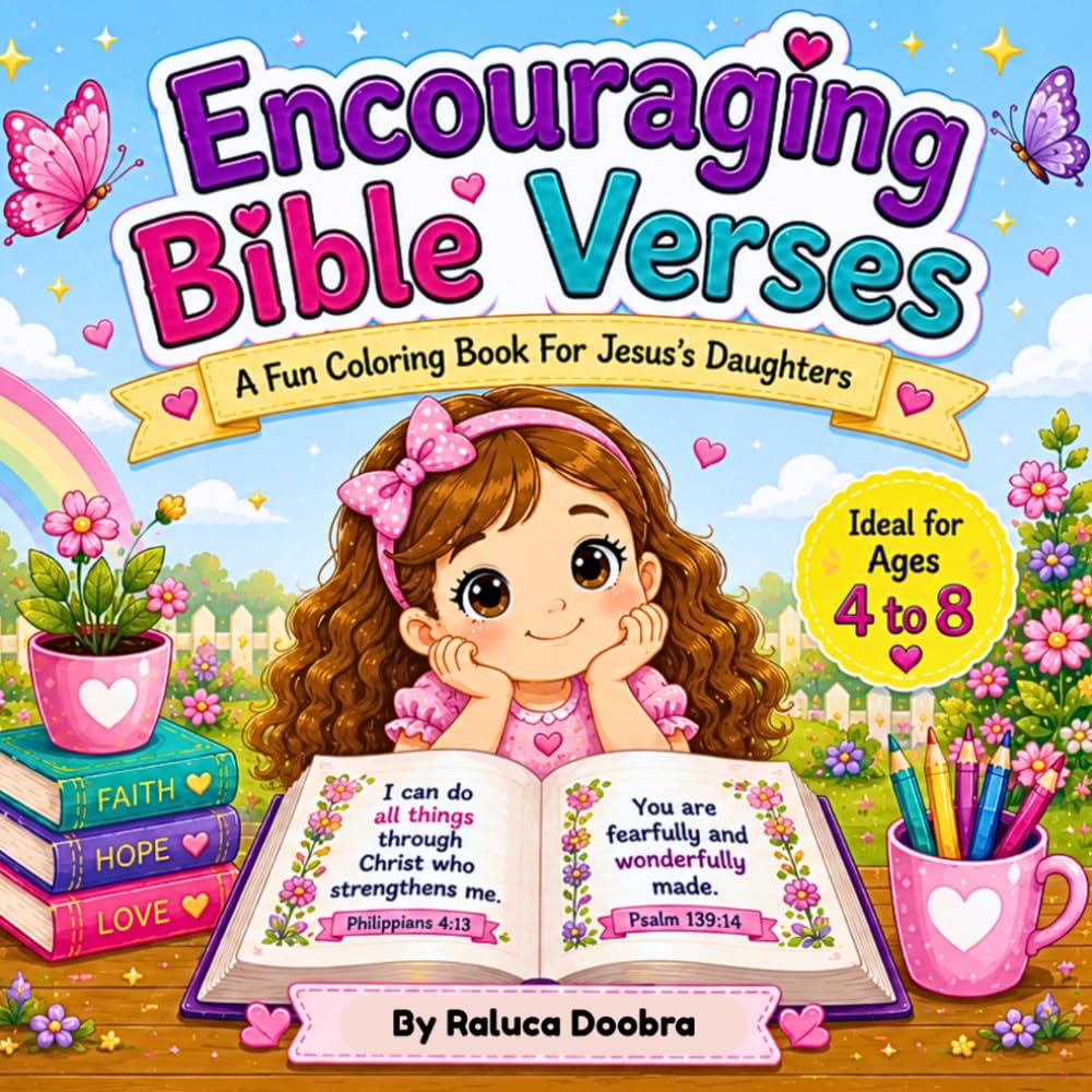 Encouraging Bible Verses: A Fun Coloring Book For Jesus's Daughters - Ideal For Ages 4 to 8