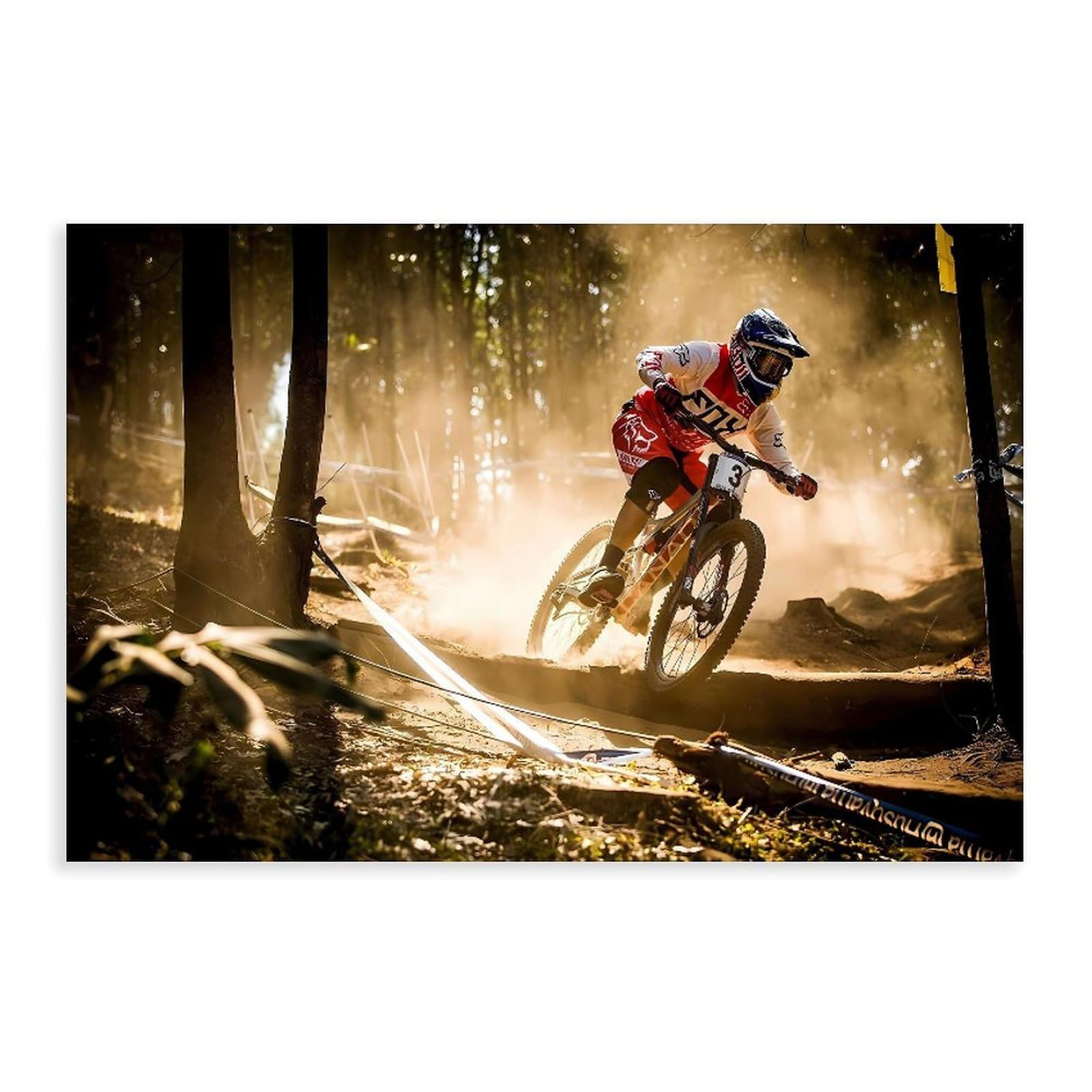 Qnvjqkdsi Unframe Motocross Downhill Poster Canvas Poster Bedroom Decor Landscape Office Room Decor Gift 24" L X 36" W