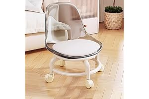 Low Rolling Stool with Back Support - A Perfect Pedicure Chair Stool