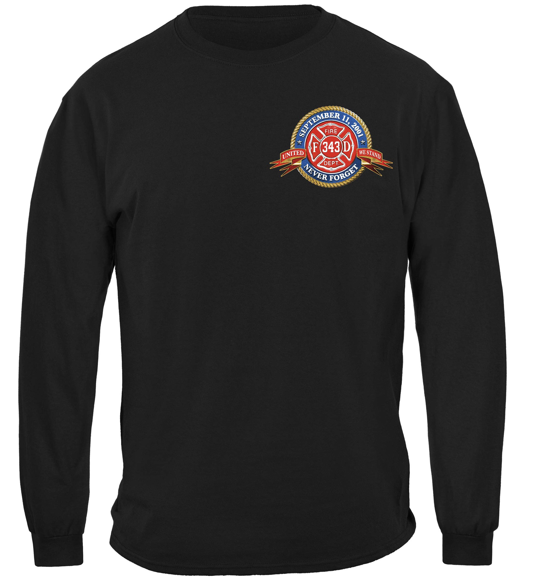 Erazor Bits Firefighter Long Sleeve Badge of Honor Large Black