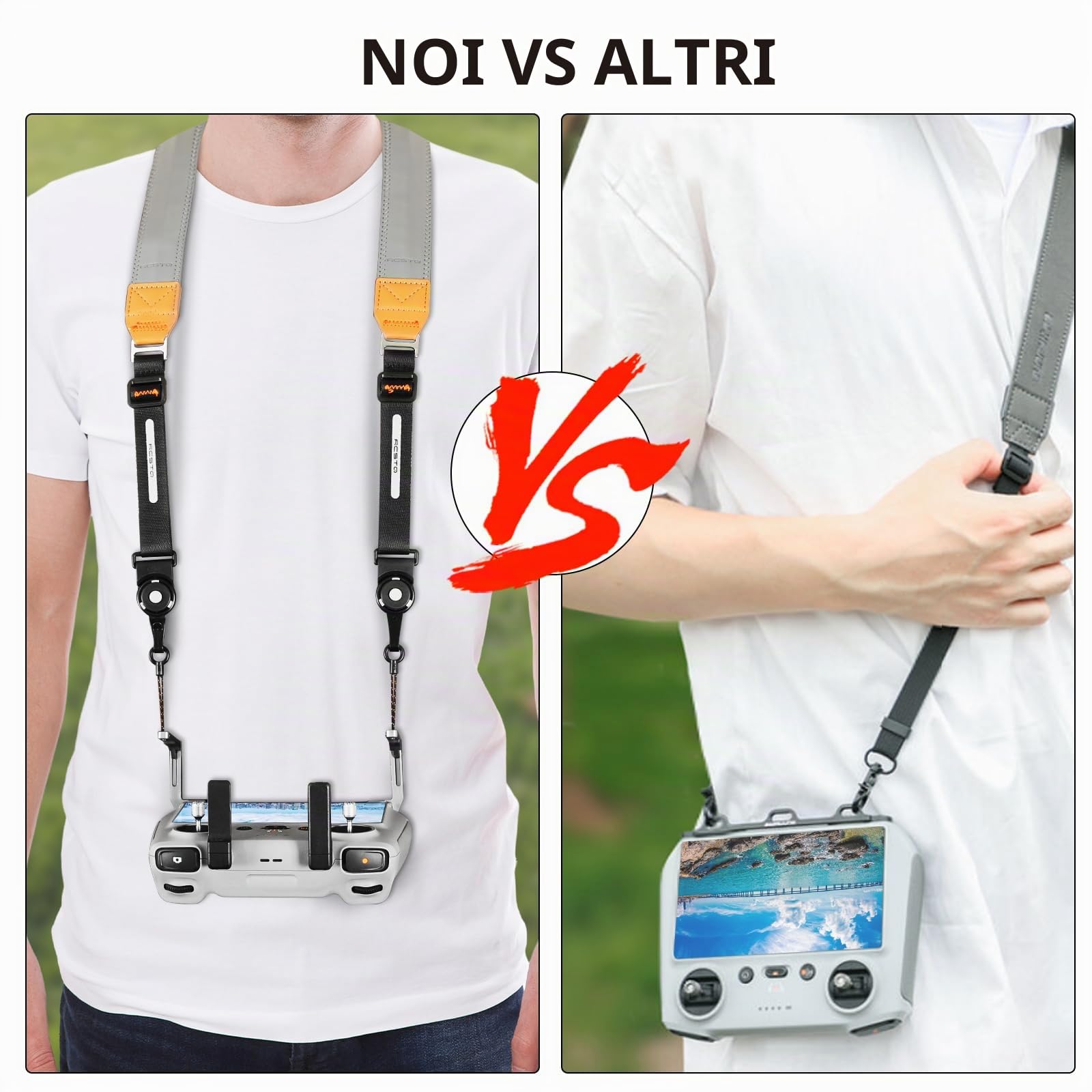 RCstyle Cordino da collo per telecomando DJI RC & RC 2 & RC Pro | Cordino portatile per telecomando DJI Air 3S/Air 3, Mini 4 Pro, 2S, Mini 3/3 Pro, sicuro e confortevole