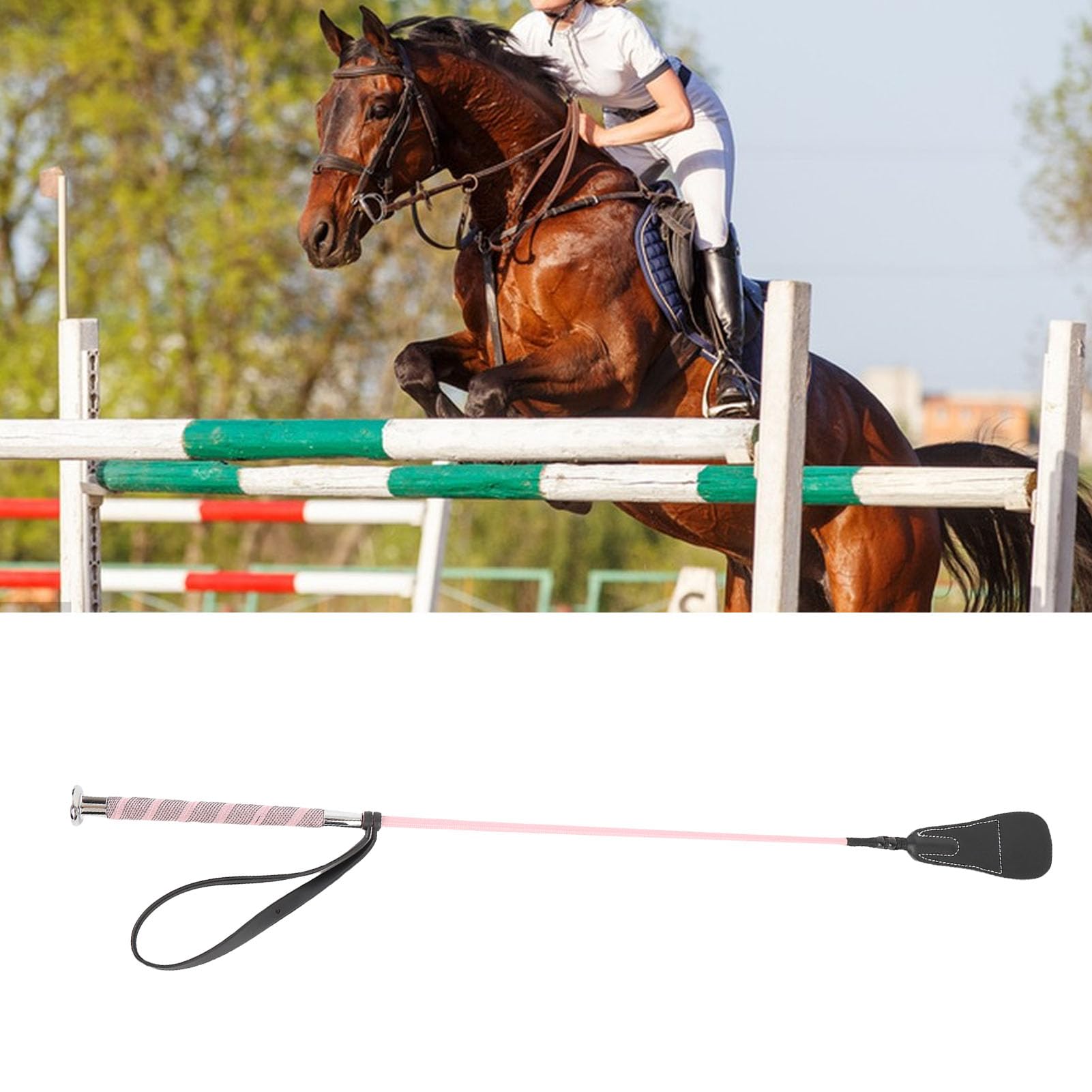 Gonetre Cravache de Dressage pour Chevaux, équipement équestre, 68 Cm, avec Dragonne en Caoutchouc, Poignée Antidérapante pour L'équitation