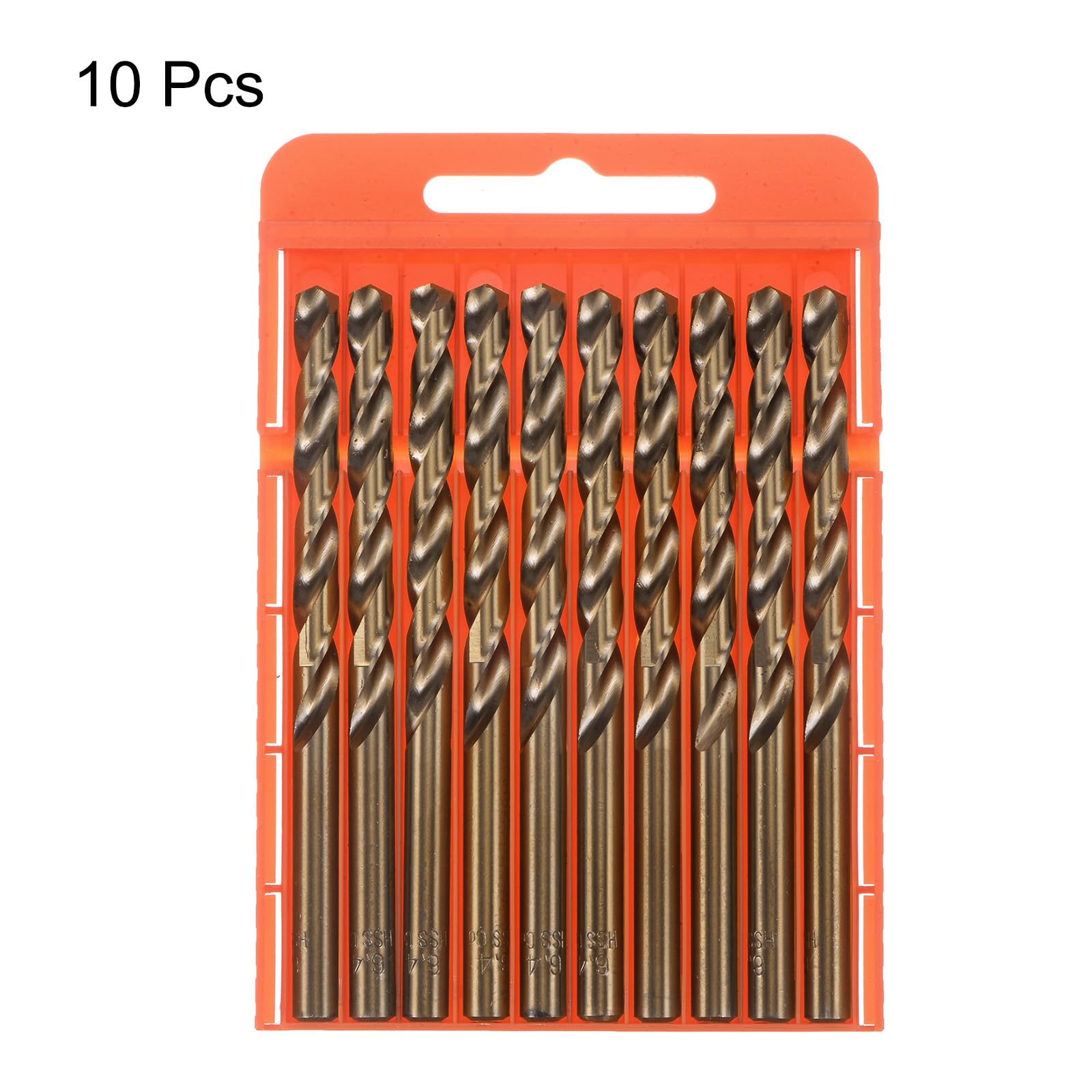 HARFINGTON 10 brocas Jobber de cobalto de 6,4 mm M35 de acero de alta velocidad HSS para acero inoxidable, cobre, madera, plástico y otros materiales duros