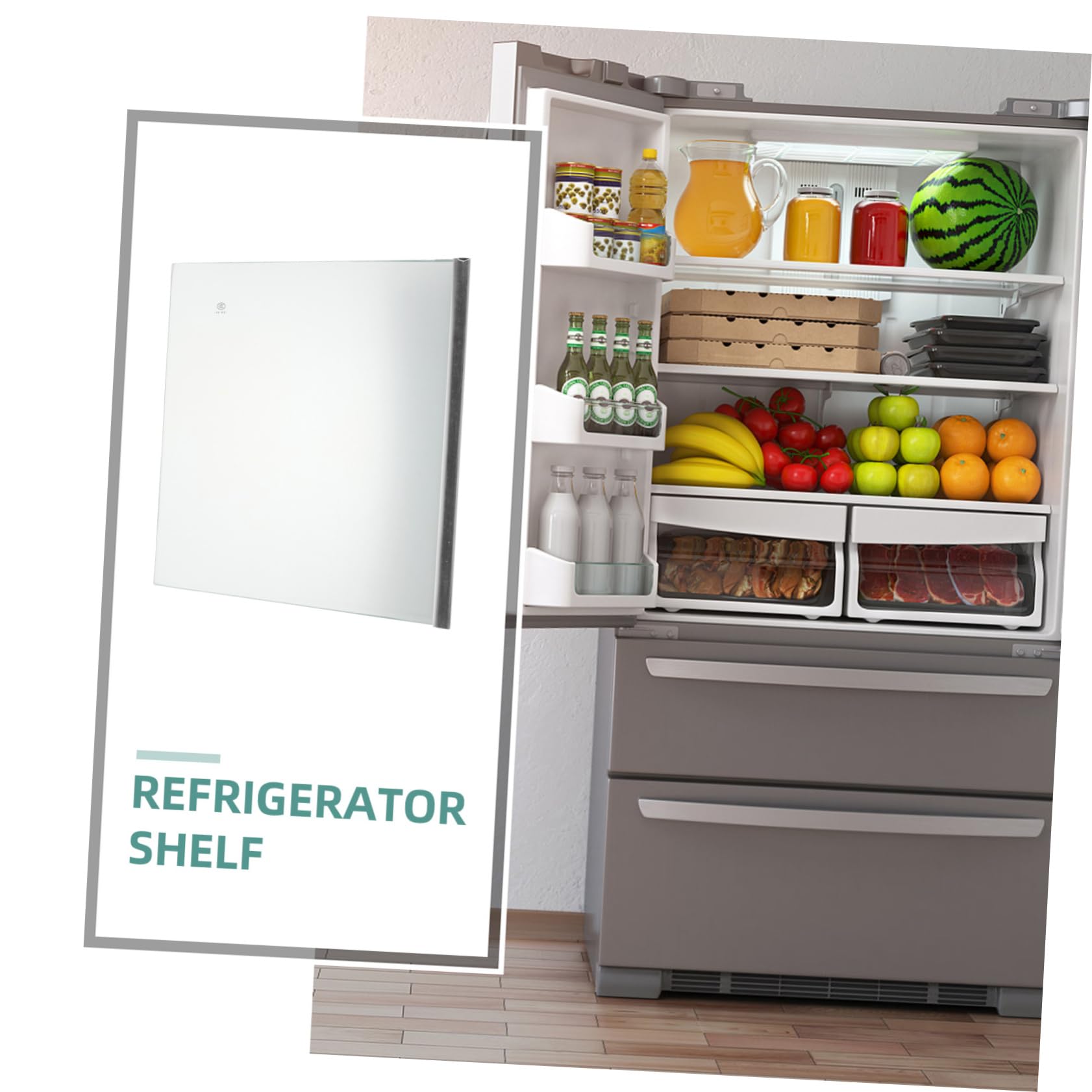 Ripiano Frigo Congelatore in Vetro Temperato 30x27 Cm | Divisorio per Contenitori Alimentari, Supporto Stabile e Pulizia Semplice, Uso Cucina e Casa