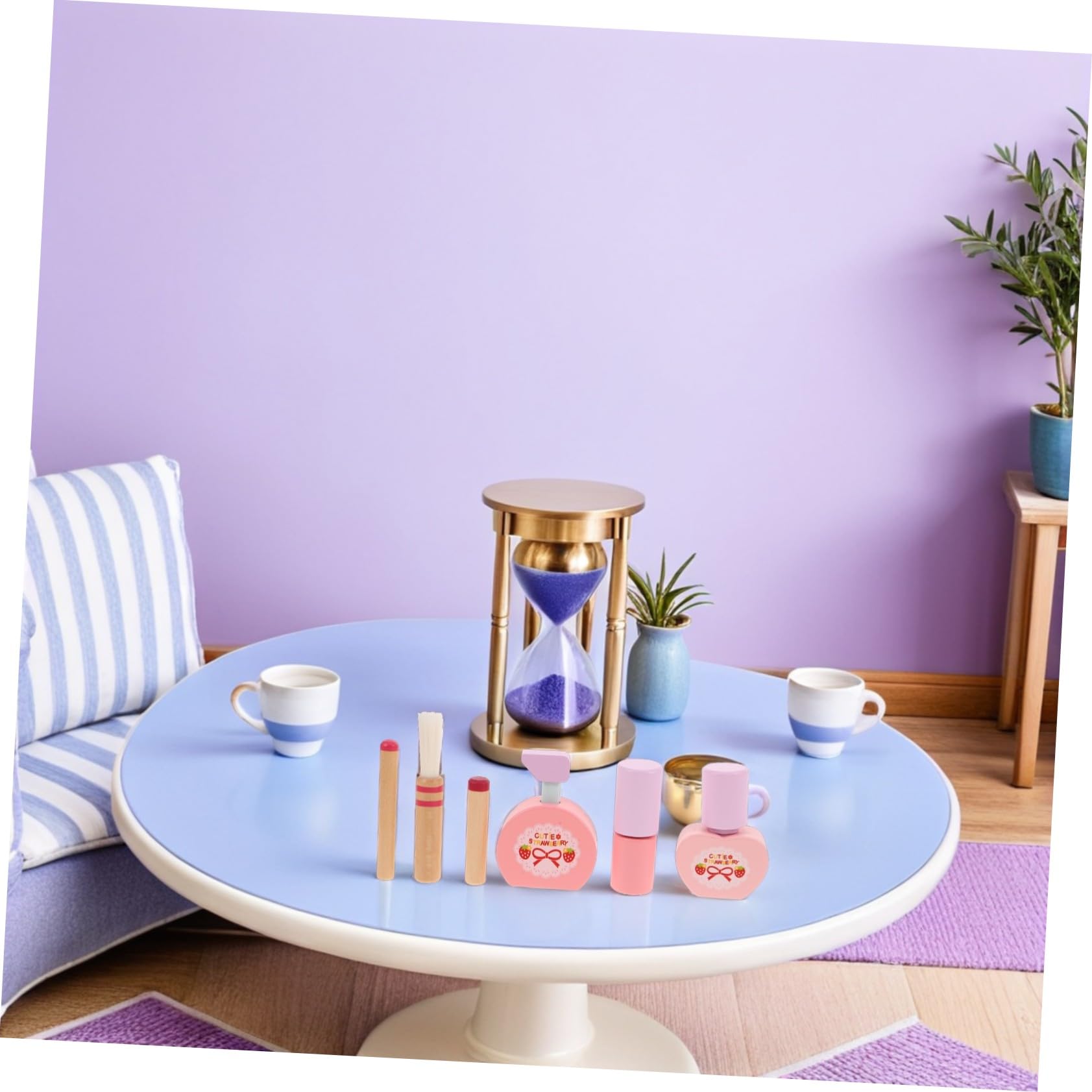 FRCOLOR Set di Giocattoli da Trucco per Ragazzo Ragazza in Legno, Giocattolo Toeletta Bambina Stile Principessa, Design Realistico per Gioco di Ruolo Creativo e Sicuro