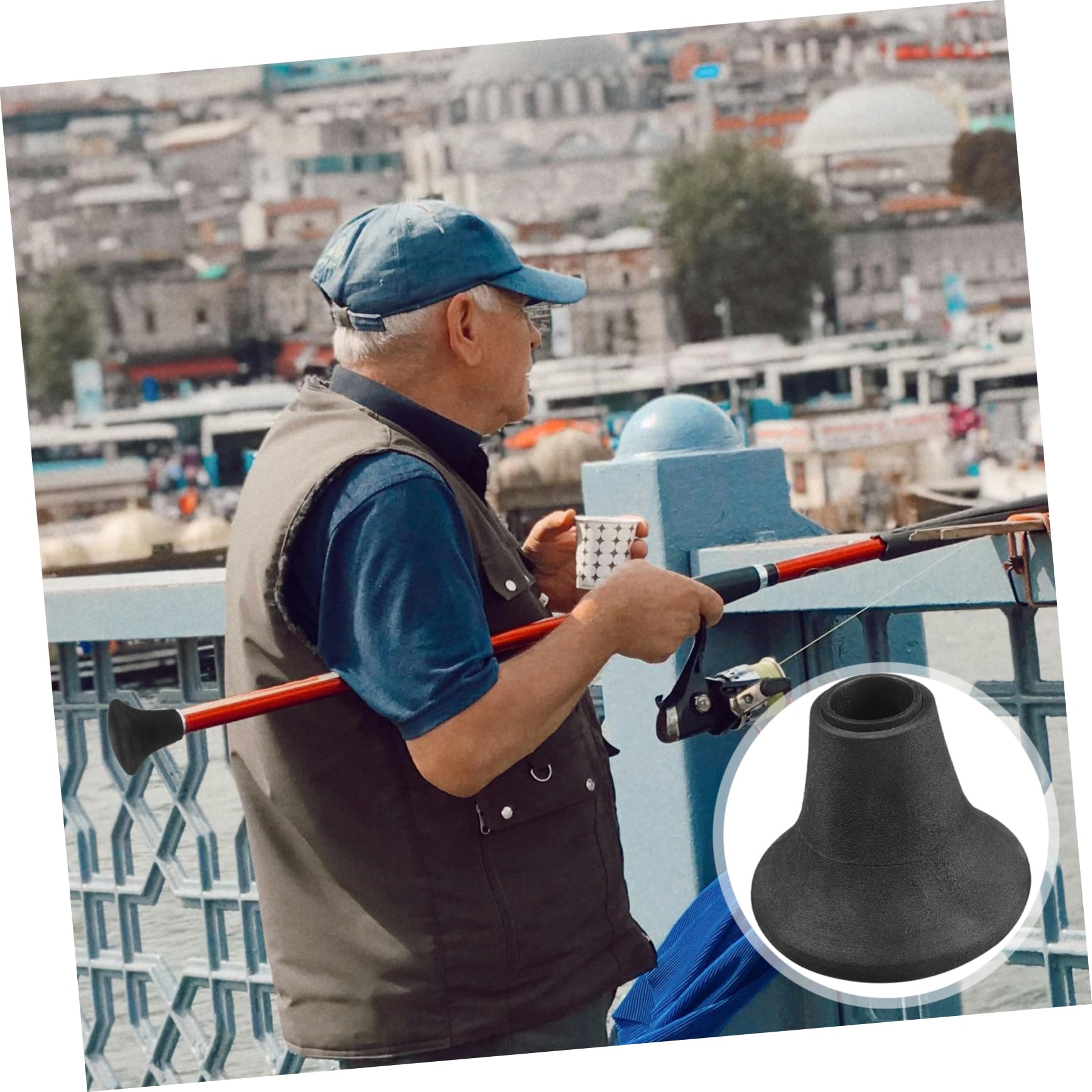 Soporte para Caña De Pescar Esférico Grande, Cojín Culata, Material Eva Resistente, Cinturón Lumbar Cómodo, Accesorios para Pesca Barco y Alta Mar