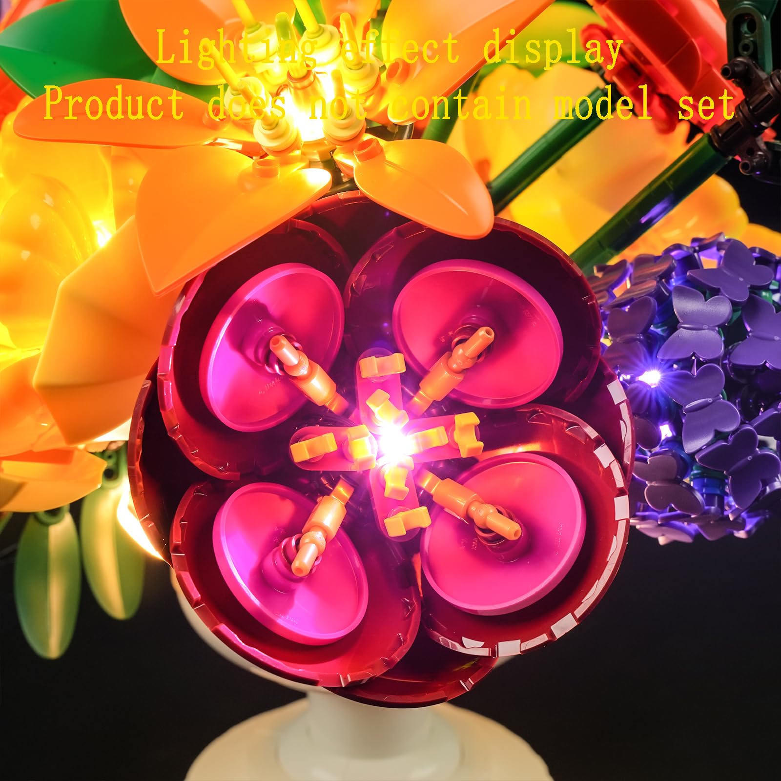 GEAMENT Oświetlenie LED Kompatybilne z LEGO Kwiatowa kompozycja Botanical 10345 Model do Składania Klocków (Zestaw Modeli Niezawarty)