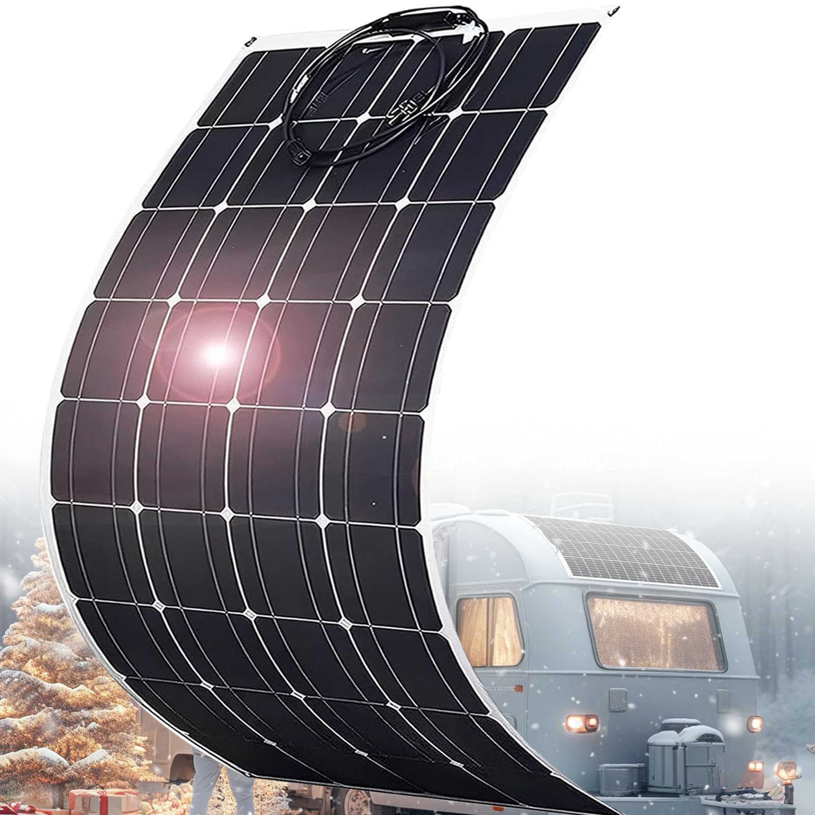 Pannello Solare Flessibile da 150 W/200 W/300 W/400 W/520 W con Protezione IP68 Impermeabile, modulo Solare fotovoltaico in ETFE, Pannello Solare Mono Semi-Flessibile Fuori Rete,150w