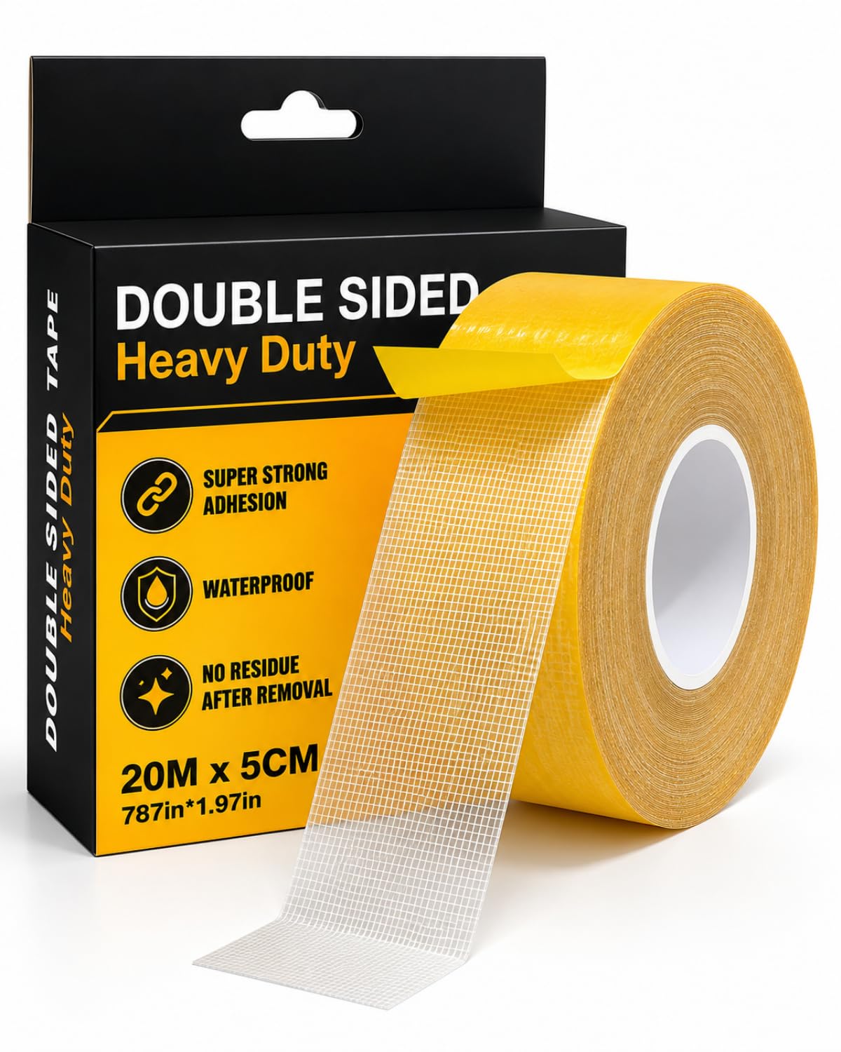 LXLIANGP Heavy Duty Double Sided Tape – 20m | Removable No Residue