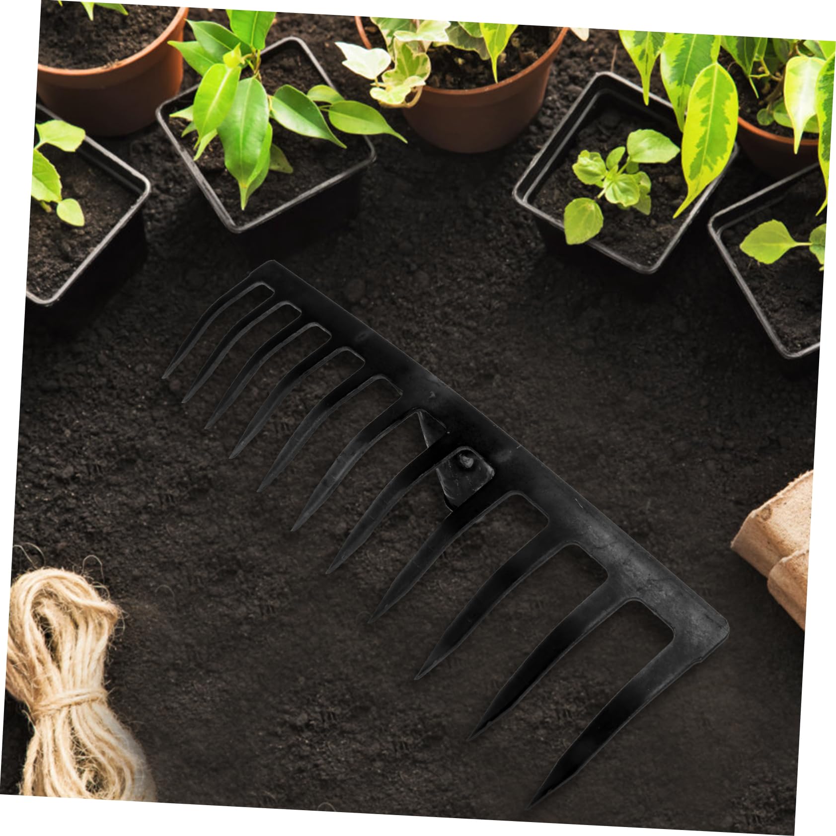 INOOMP Rastrillo de Jardín Herramienta Agrícola Resistente 11 Dientes de Hierro Construcción Robusta para Aflojar el Suelo en Cultivo y Trabajo de Jardinería