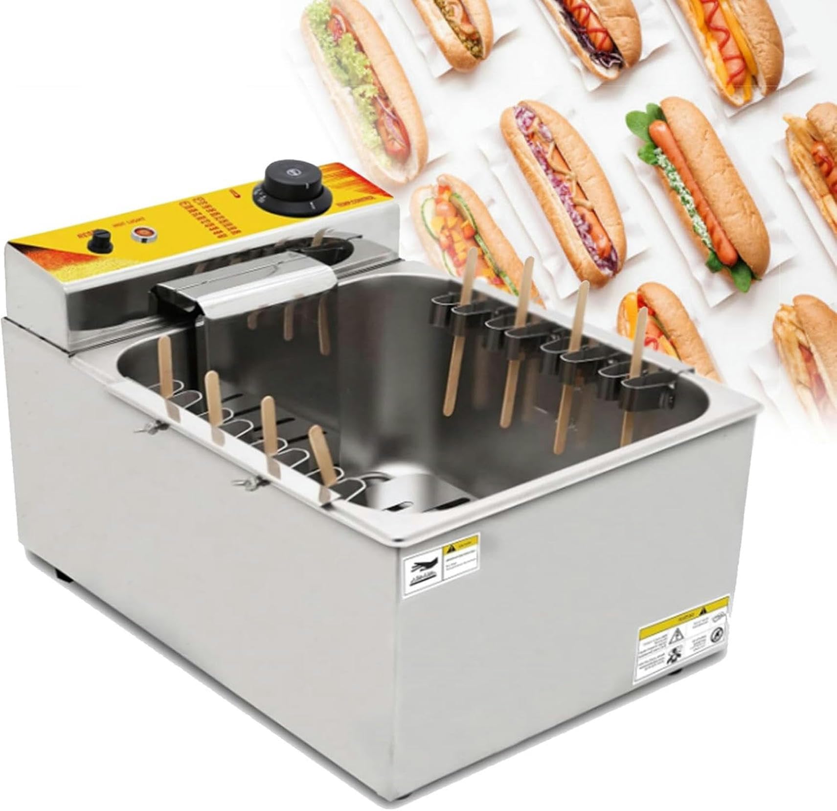 UWYTGF for Hot Corn Dogs,Commercial Fryer for Hot Dogs with 12L Cheese,Suitable for Coffee Shops,Bakeries and Coffee Shops