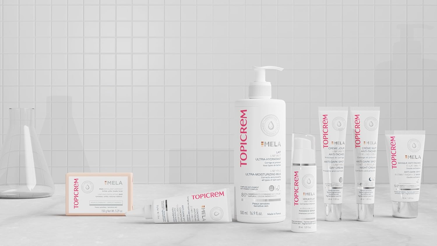 GIGATEMP Topicrem - Mela, Lait Unifiant Ultra Hydratant Corps - Hydrate 24h, Unifie le Teint, Corrige et Prévient l’Apparition des Taches Texture Onctueuse Peaux Sensibles Nouvelle Formule 500ml - Image 7