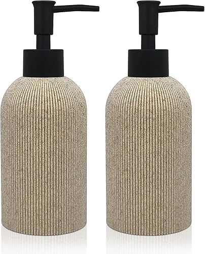 Dispensador de jabón de manos para encimera de baño y cocina, juego de dispensadores de jabón y loción de resina de 10 onzas con bomba de plástico a