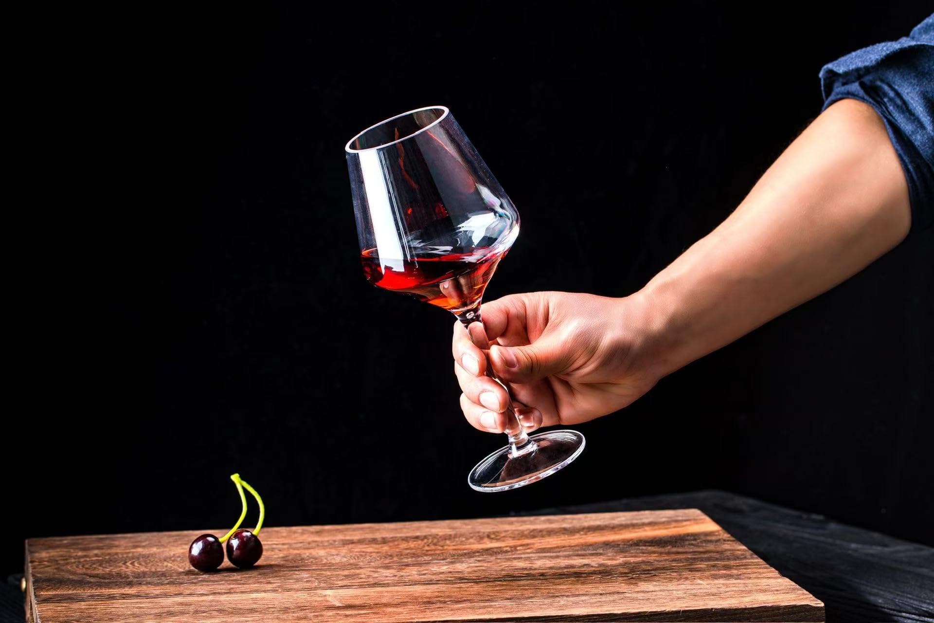 Copas de vino de plástico de 16 onzas, vasos acrílicos multiusos, juego de 6 unidades, transparentes, reutilizables, resistentes a los golpes, aptas para lavavajillas