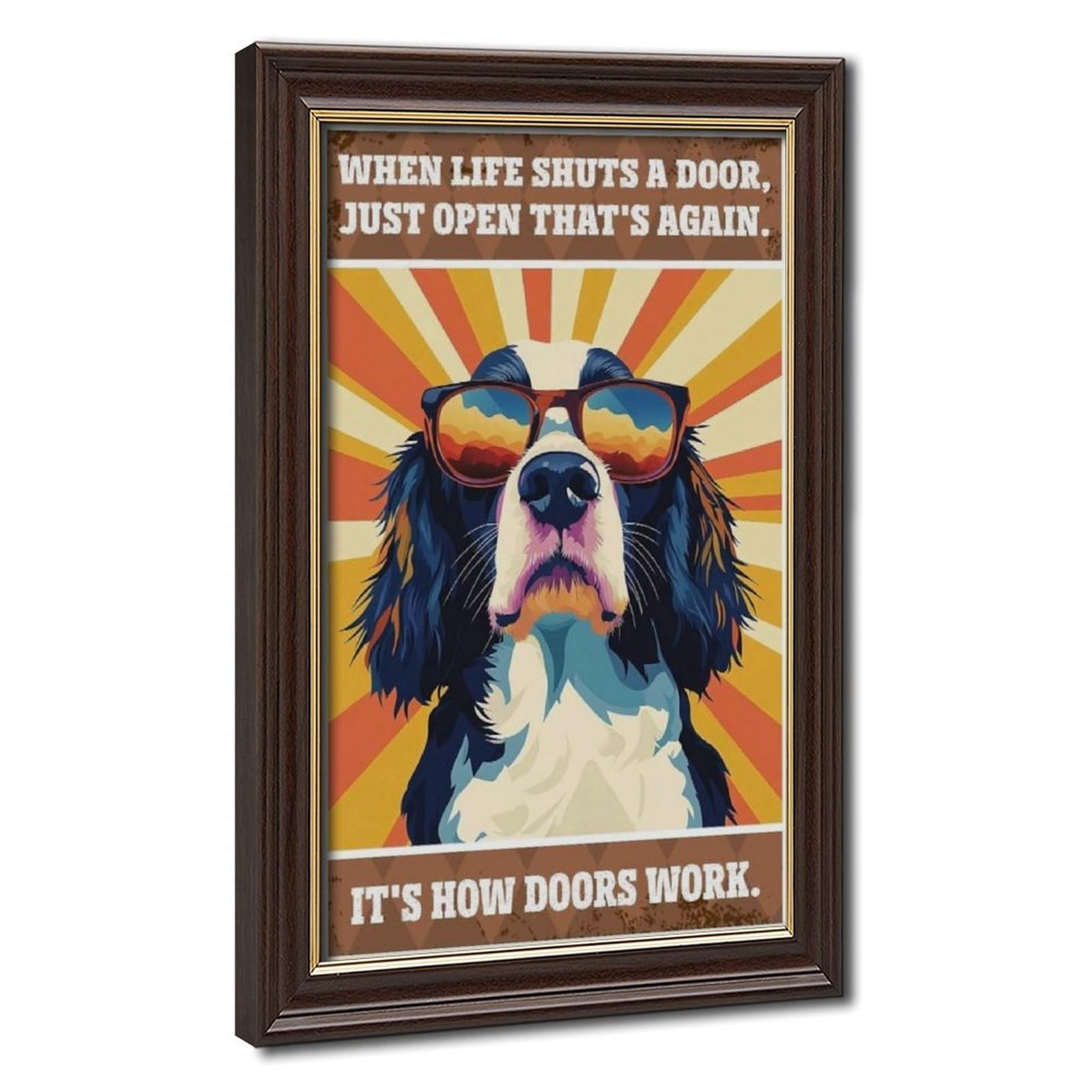 Funny English Springer Spaniels Art Canvas Poster for Bedroom Decor Gift
