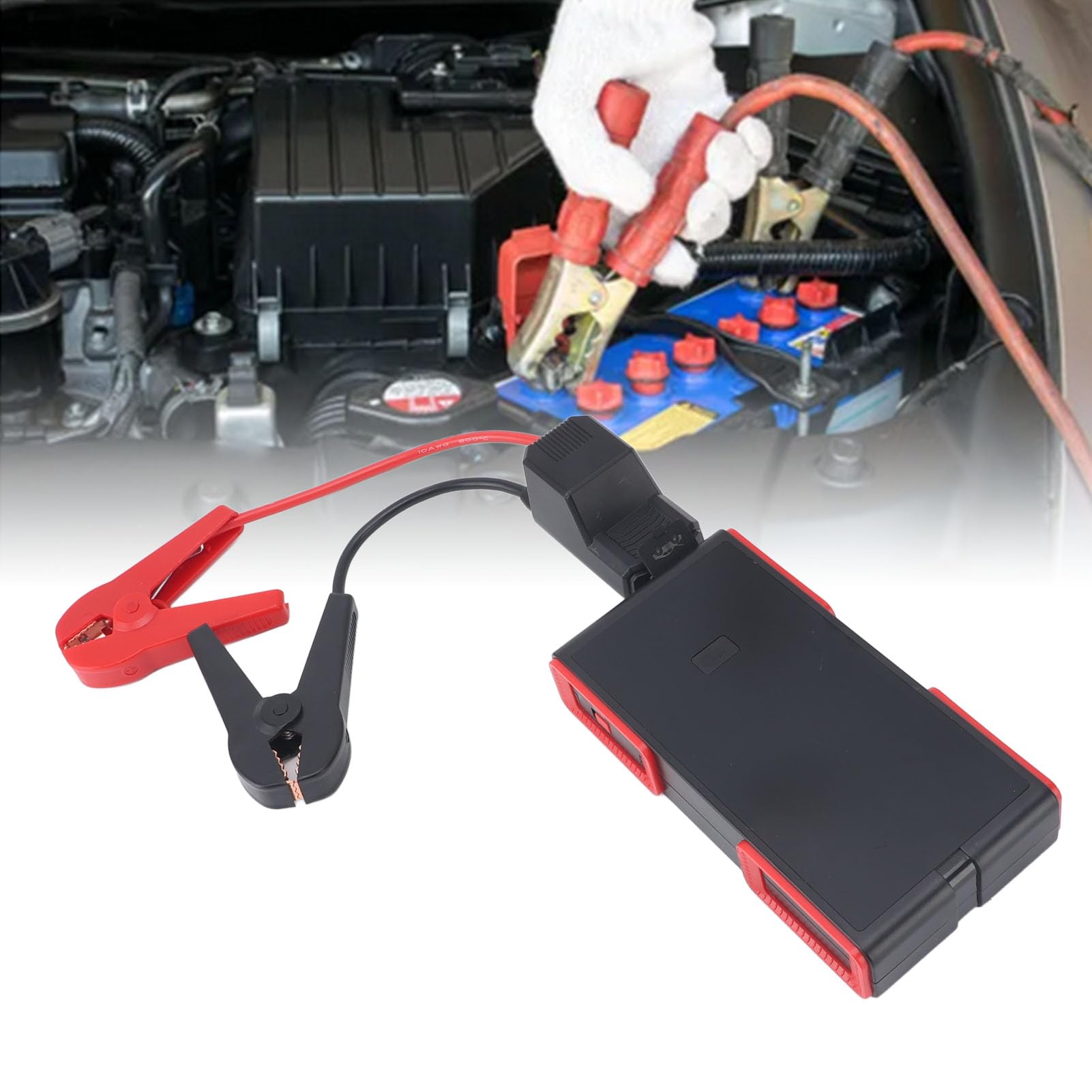 Batterie au Lithium de Démarreur de Voiture 99800mAh, Bloc d'alimentation de Secours Portable avec Lampe de Poche pour Une Utilisation en Extérieur