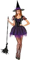 Vista 1 de Wicked Witch - Disfraz de Halloween para mujer, vestido de mago femenino, sombrero, Multicolor