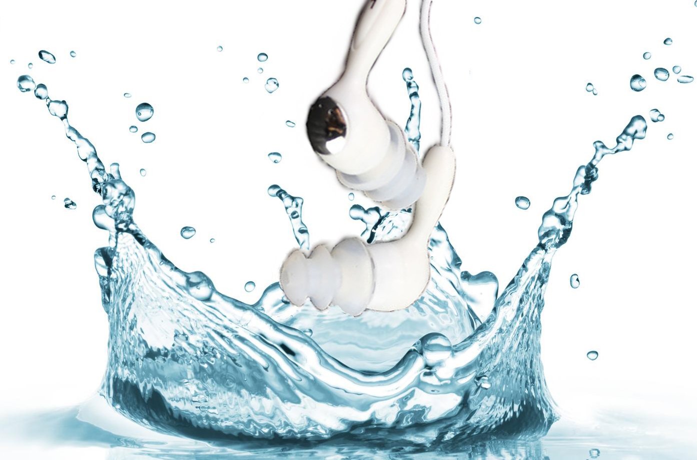 Waterproof Sport in Ear Stereo Headphones for iPod iPhone Galaxy S6 mp3 Player (White)