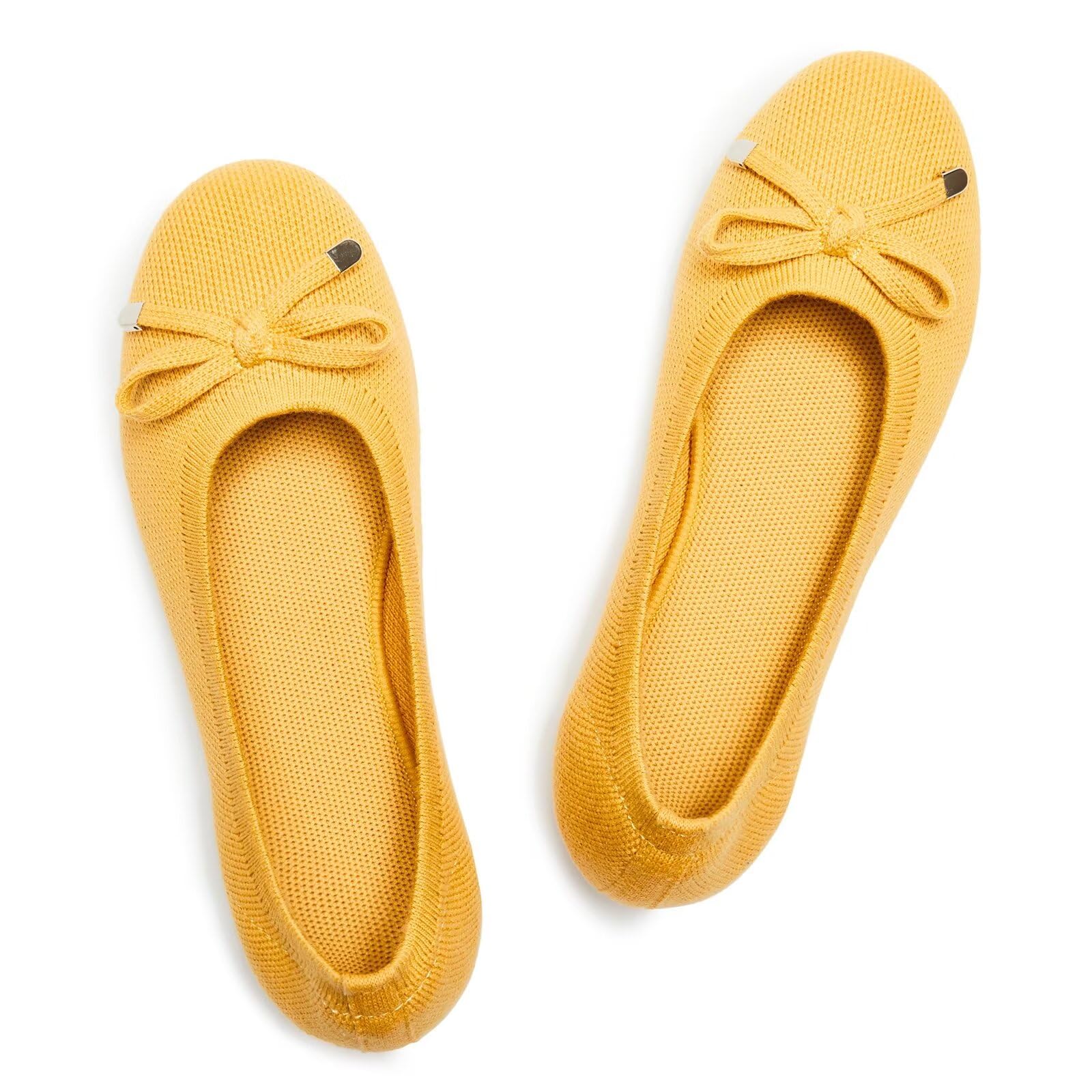 Frank Mully Damen-Ballerinas, zum Hineinschlüpfen, gestrickt mit runder Zehenpartie