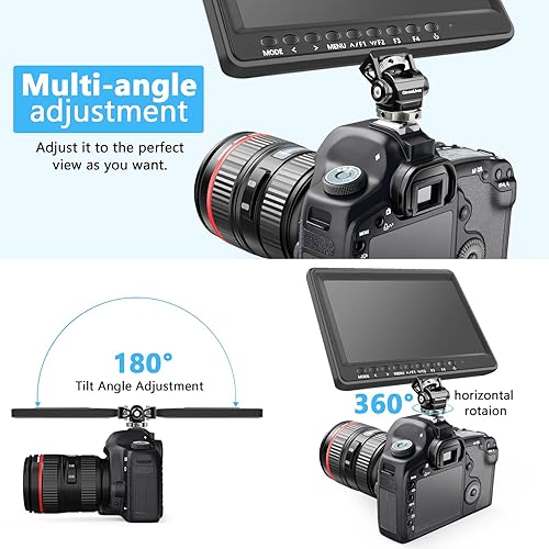 Miniatura 3 de Soporte para monitor de cámara, soporte para monitor de campo ChromLives con soporte de monitor de zapata fría, soporte giratorio de 360 e