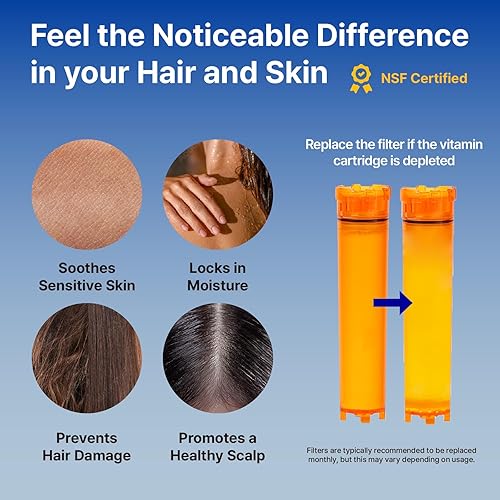 Miniatura 4 de Vita-100C también conocido como filtro de ducha en línea SUF-100V Vitamina C, eliminando cloro y cloramina en el agua del grifo