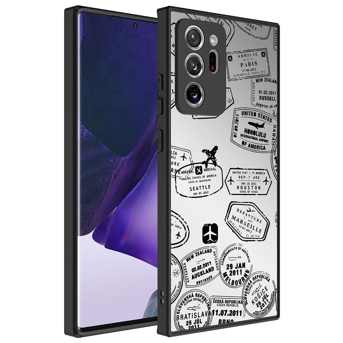 Zore Galaxy ile uyumlu Note 20 Ultra Kılıf Aynalı Desenli Kamera Korumalı Parlak Zore Mirror Kapak Seyahat