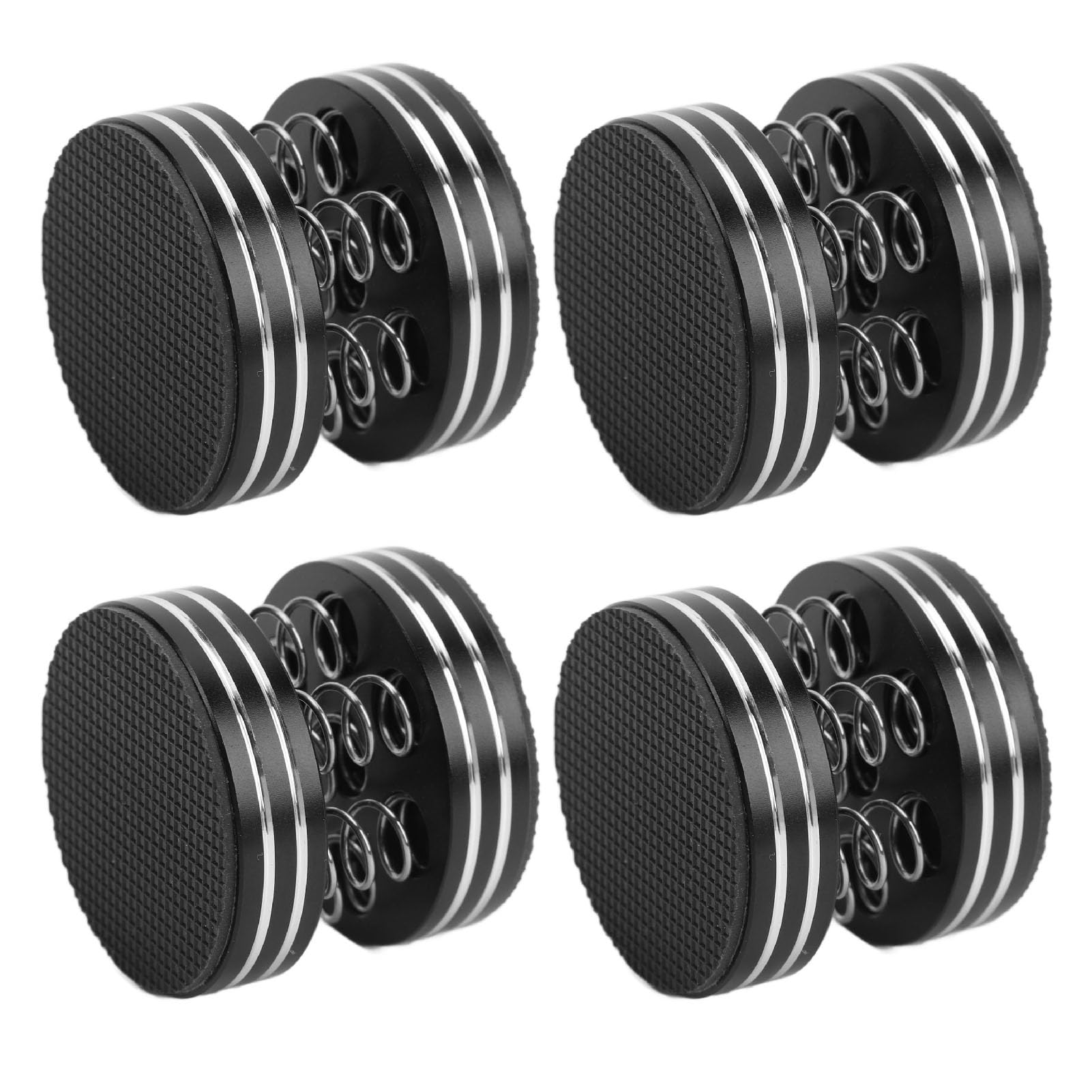 Asixxsix Piedini Isolanti per Altoparlanti, Design a Molla per Riduzione delle Vibrazioni Ammortizzanti con Anelli in Gomma Antiscivolo per Amplificatore Giradischi Subwoofer Lettore CD (BLACK)