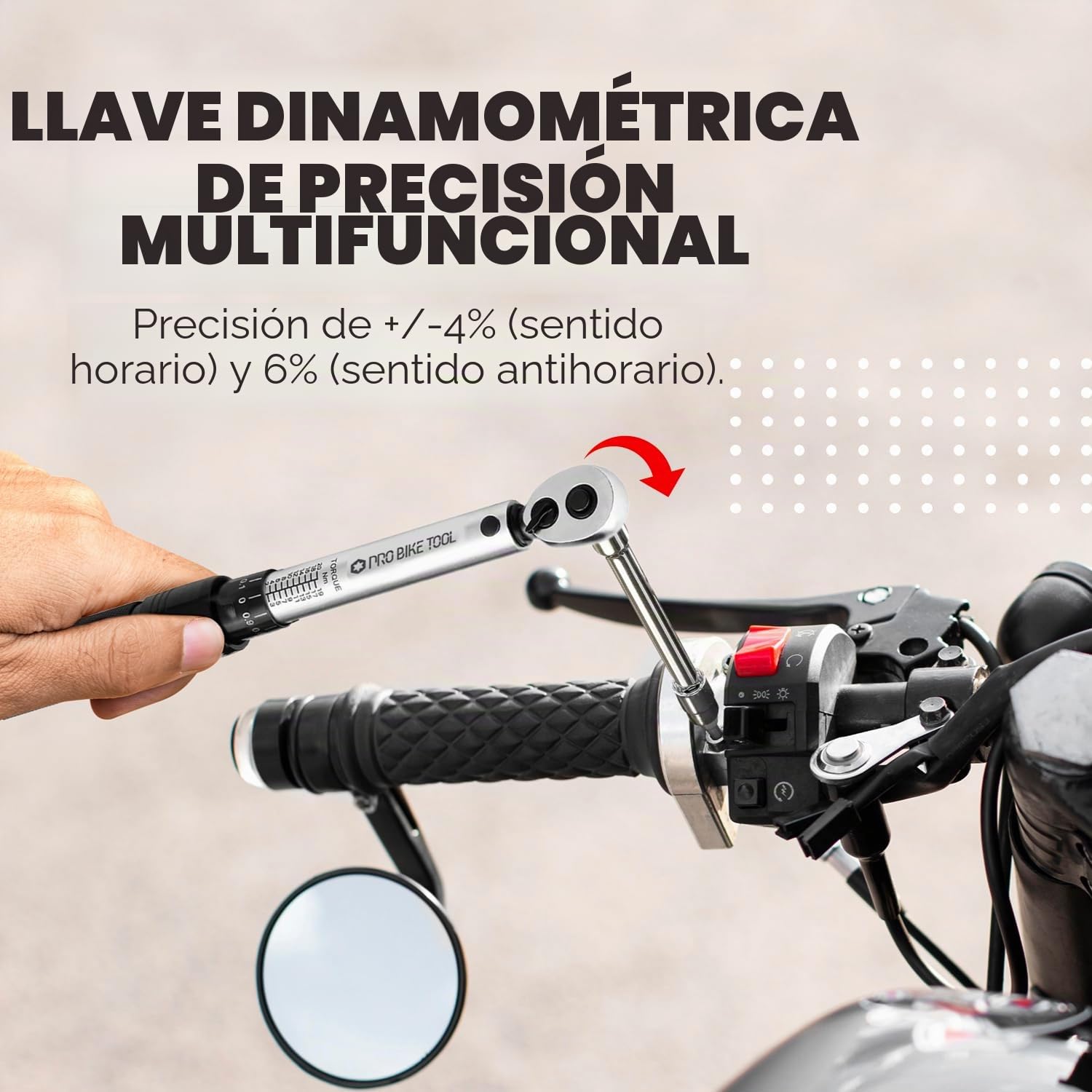 PRO BIKE TOOL 1/4 Llave Dinamometrica para Bici, kit de mantenimiento para bicicletas de carretera y montaña, incluye casquillos Allen y Torx - Kit Llave Dinamometrica Professional para uso preciso