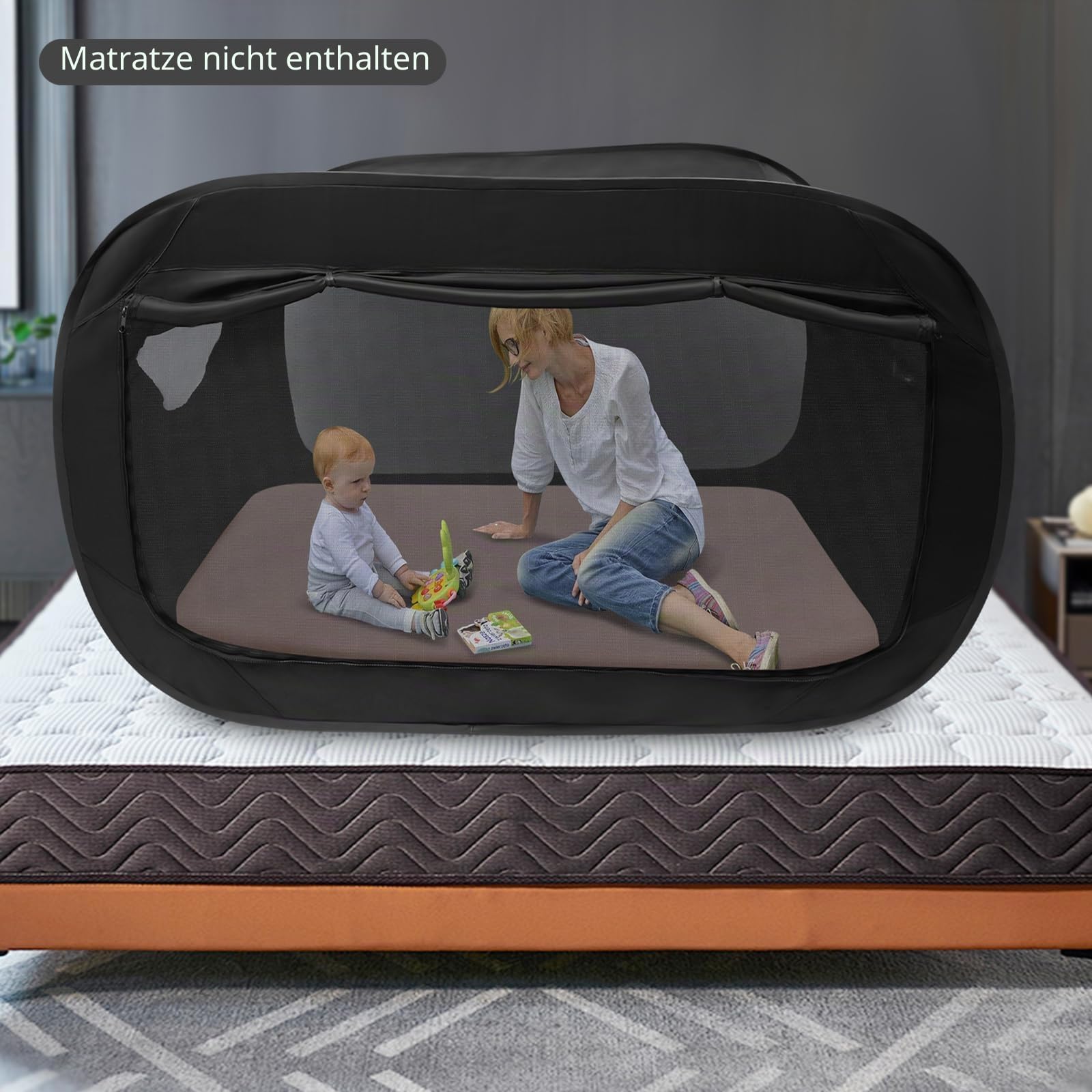 Bettzelt für Erwachsene Oder Kinder, Faltbare Atmungsaktive Betttunnel Betthimmel mit Moskitonetz & Verdunkelung, Büro des Wohnsitzes Verdunkelungs Schlafzelt Dream Tent 190x90x100cm