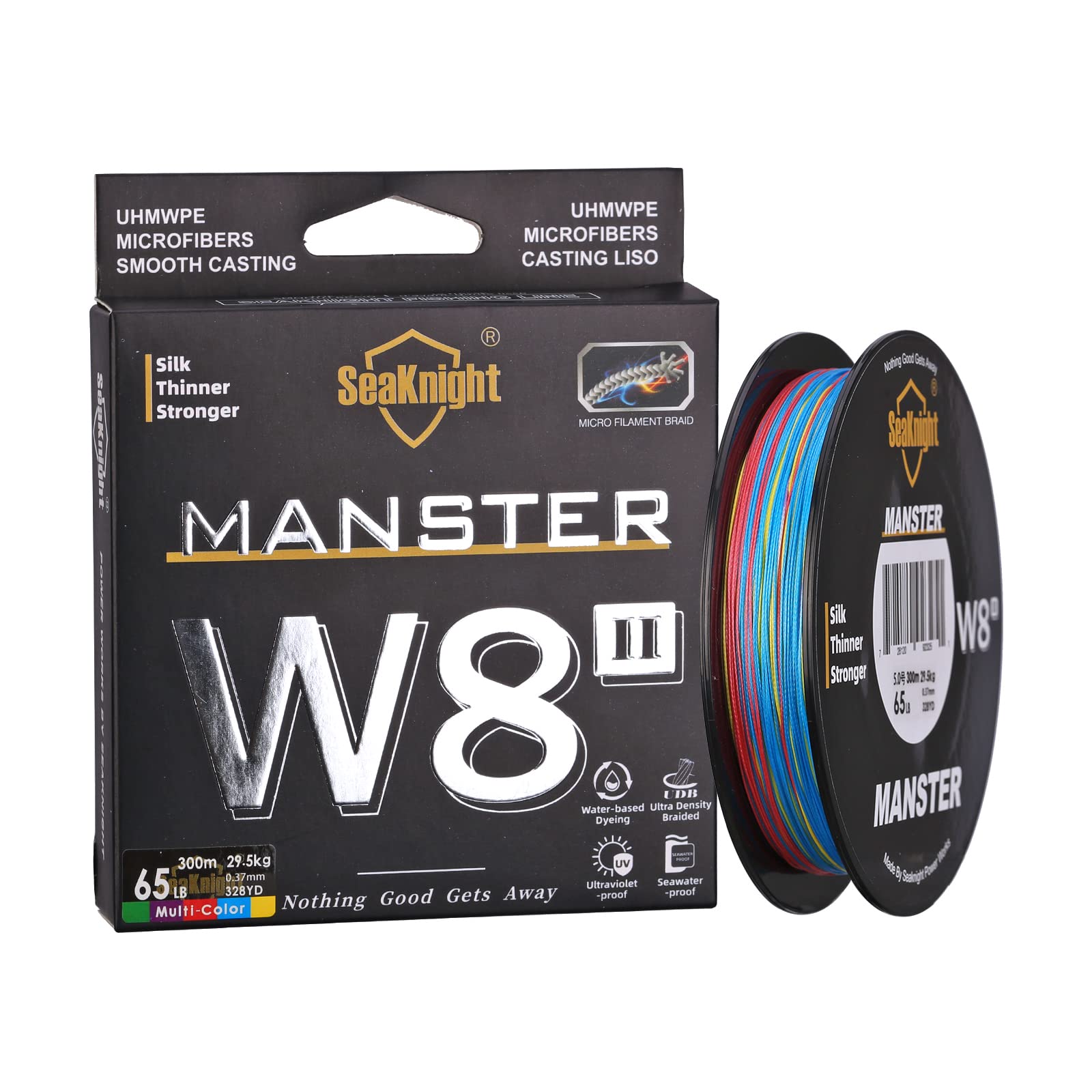 Seaknight W8 II 8 Strands Braided Lines 150M/300M/500M Smooth PE Braid Multifilament Carp Fishing Lines Saltwater for Sea Fishing 15-100LB