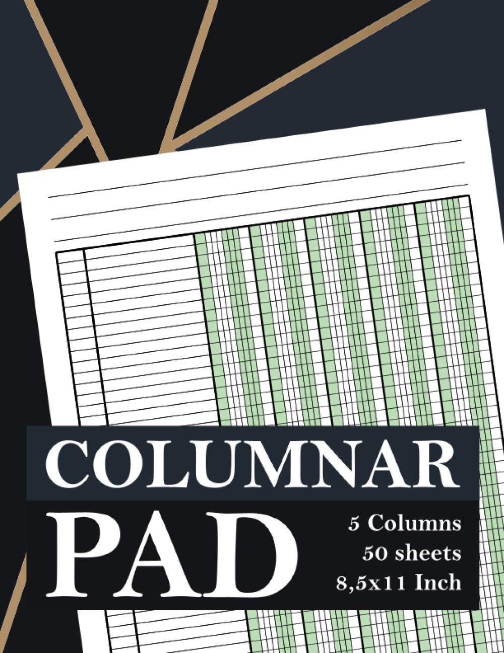 Columnar Pad 5 columns, 50 sheets, 8,5x11 Inch Columnar Paper Ledger