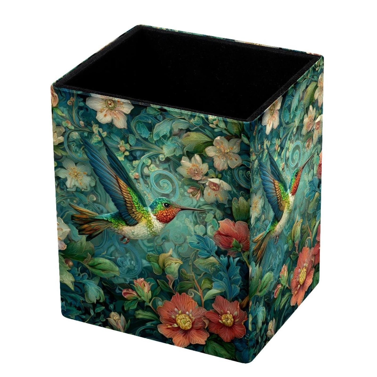 VAPOKF Pencil Holders for Desk, Hummingbird Printed Pen Holders Pen Pot Makeup Brushes Storage Desktop Stationery Supplies Organiser for Home Office