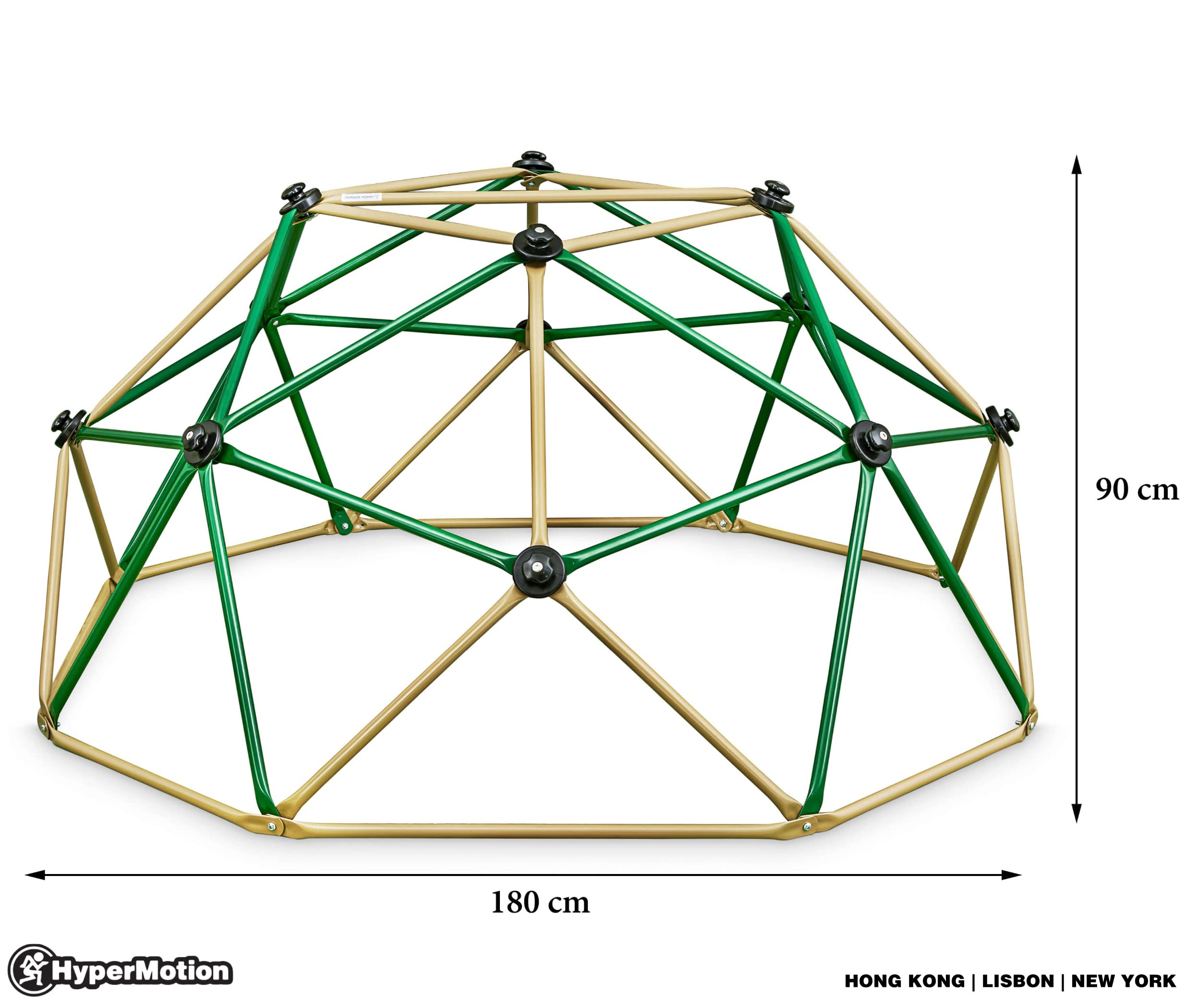 HyperMotion Kletterkuppel Outdoor Klettergerüst - 350 kg belastbar, 1,8 m Durchmesser - Garten Kletterleiter für Kinder ab 3 Jahren - Verzinktes Stahlrohr