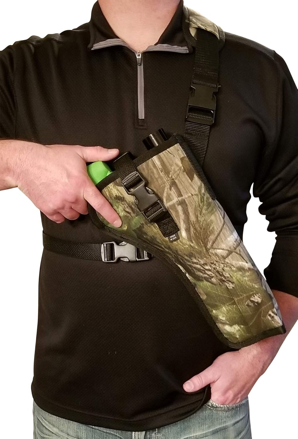 Chest/Shoulder Gun Holster | Fits S&W Model 629 Magnum/Stealth Hunter 44 Mag Revolvers with Smaller Scope in 7.5" Barrel Lengths