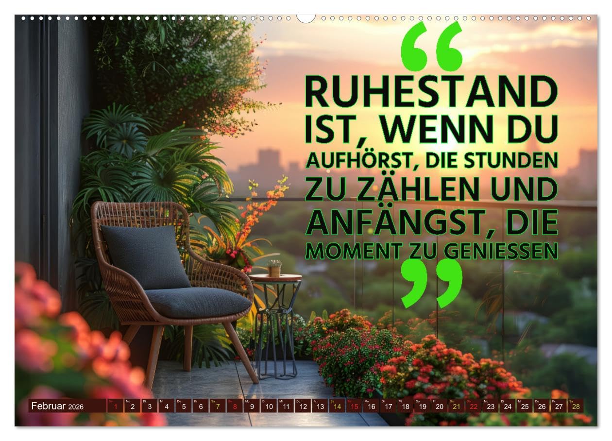 Ruhestand - das Leben neu entdecken (hochwertiger Premium Wandkalender 2026 DIN A2 quer), Kunstdruck in Hochglanz: Freiheit genießen, Neues entdecken (CALVENDO Gesundheit)