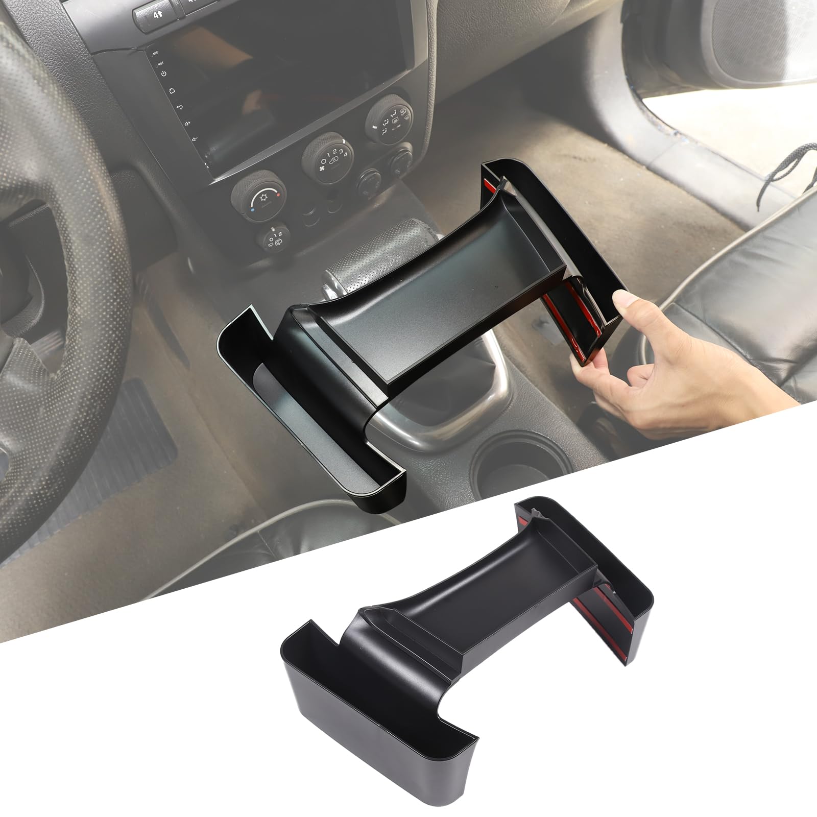 Gear Shift Organizer Tray Compatible with Hummer H3 2005-2009, Center Console Shifter Storage Box, ABS Storage Tray, Create Extra Storage Space for Driver and Passenger (Fit for H3)