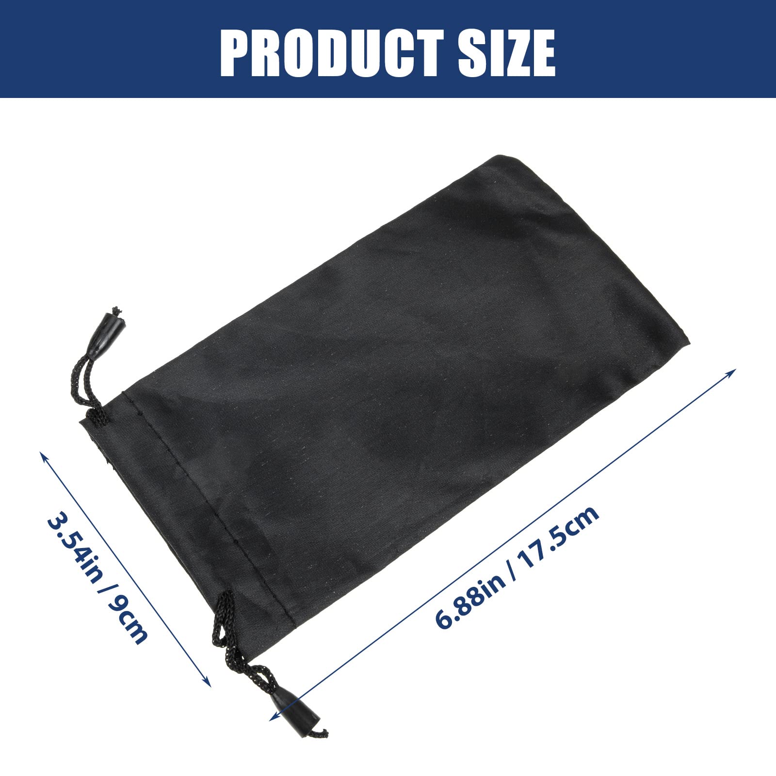 LOGOFUN 10PCS Waterproof Sunglasses Storage Pouches Portable Eyeglass Holder Case for Travel Outdoor Sports Supplies - Black