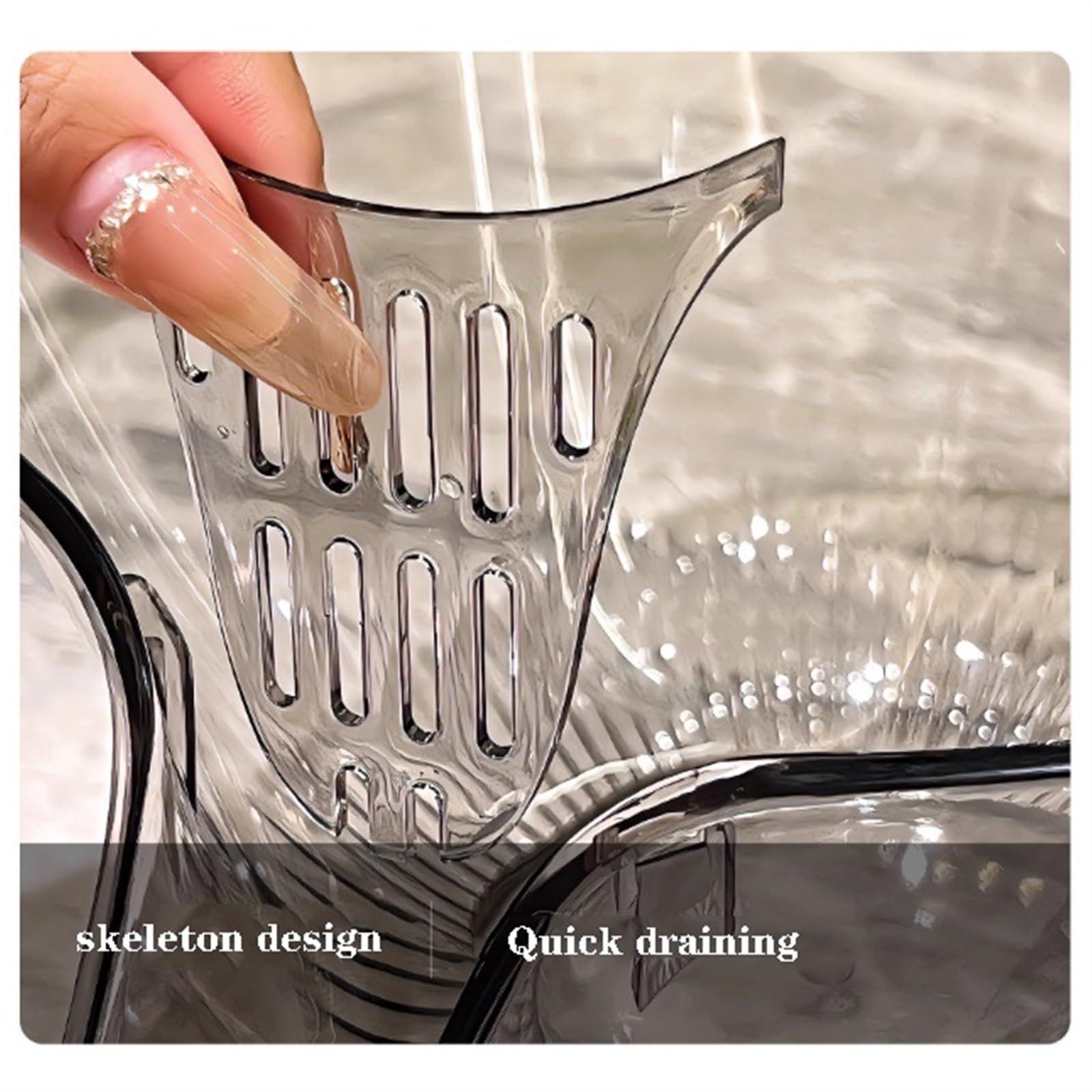 Panier De Drainage Multifonction, Panier De Drainage Entonnoir, Bol égouttoir Multifonction En Plastique Pour Fruits, Légumes, Salade ( Transparent